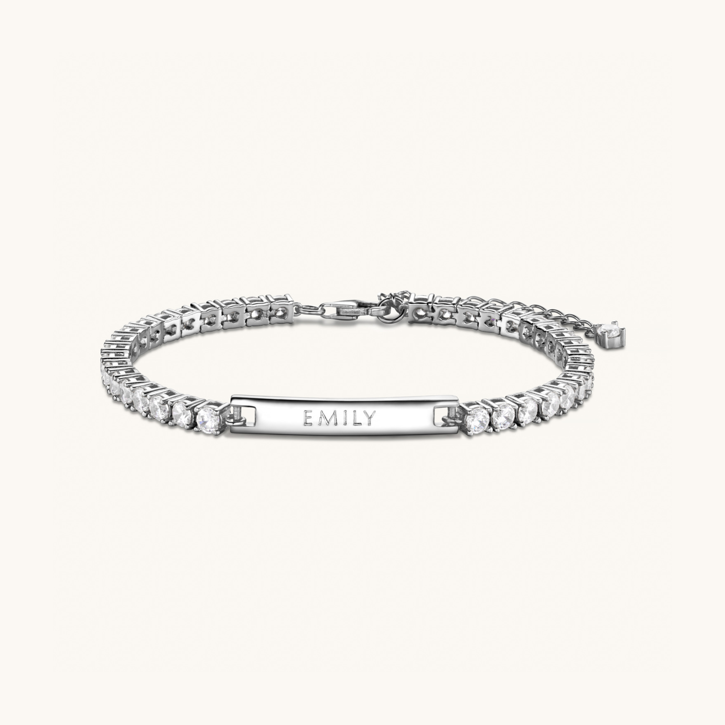 Personalised Tennis Bracelet – Silver by Léon Varel