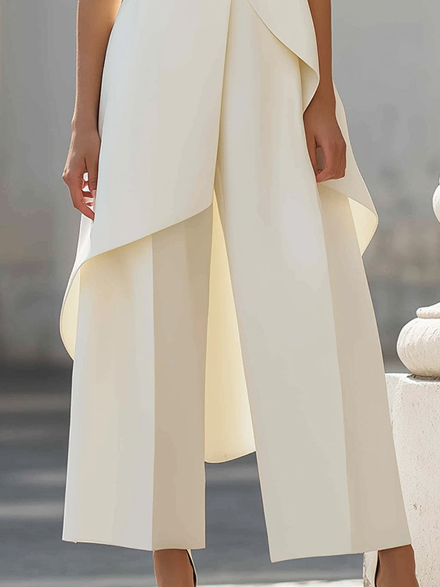 Léon Varel Asymmetric Layered Sleeveless Top & Wide-Leg Pants Set
