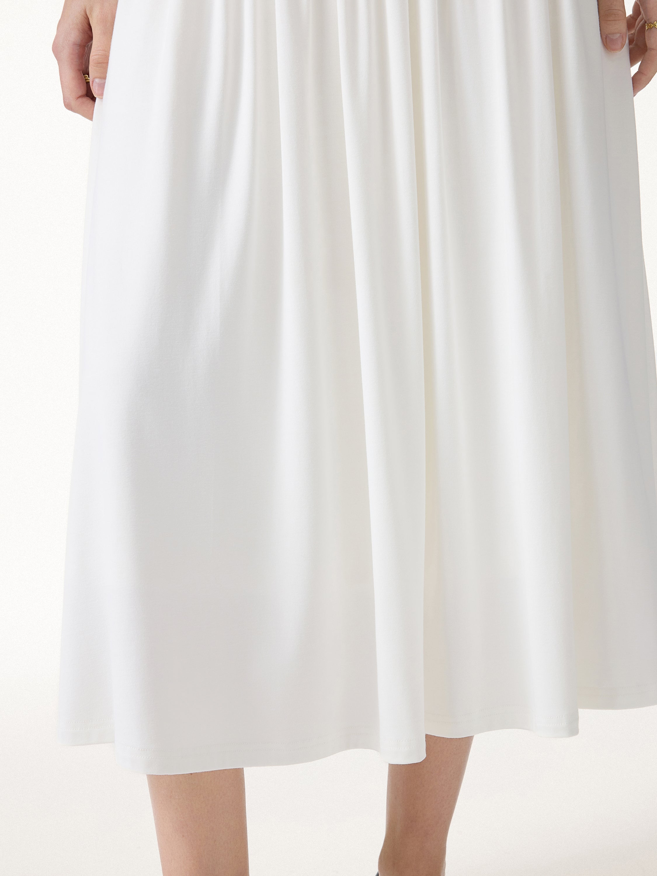 SkinKiss Mid Rise Gathered Midi Skirt with Pockets