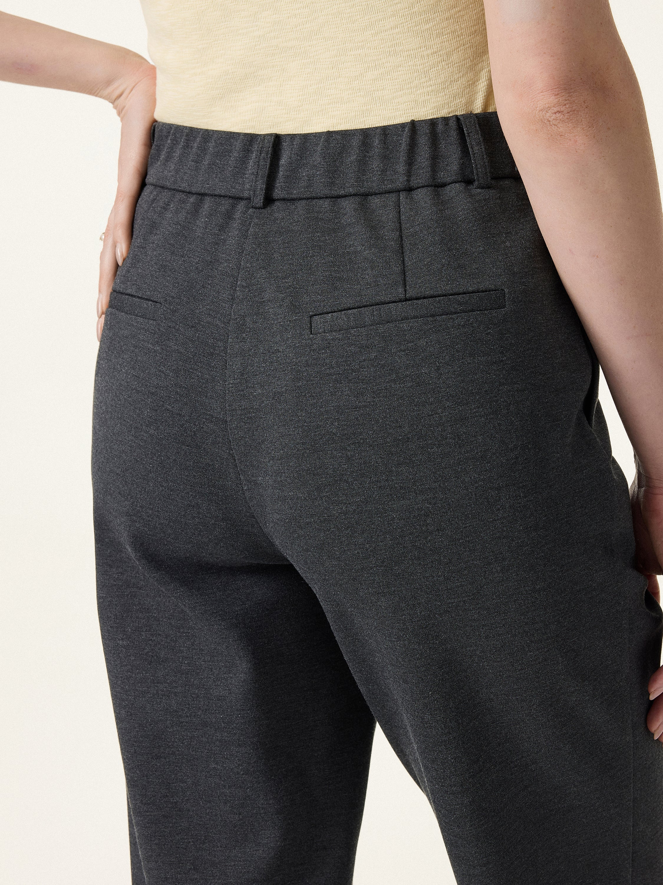 4-Way Stretch High Rise Tapered Leg Pant with Pockets