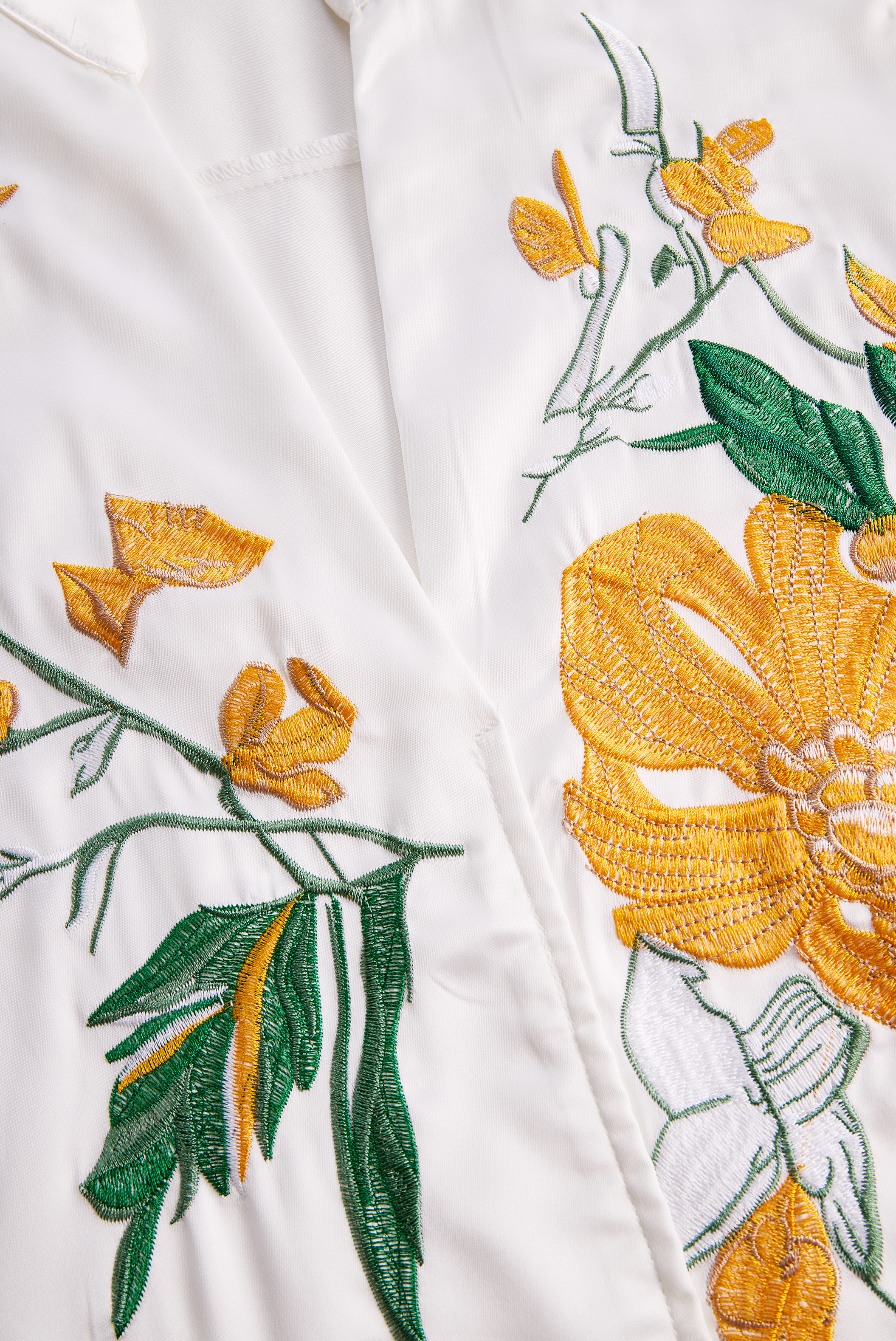 Léon Varel Sleeveless Blouse with Yellow Floral Embroidery