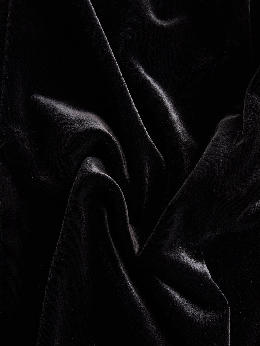 Léon Varel Elegant Velvet Mini Dress With Embellished Neckline And Floral Cuff Detail