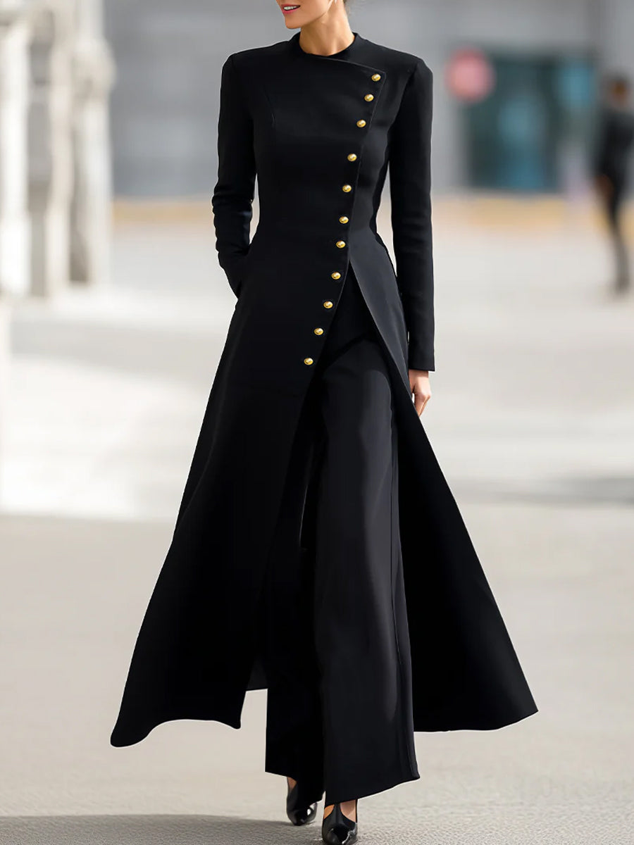 Léon Varel Elegant Long Blazer And Trousers Set