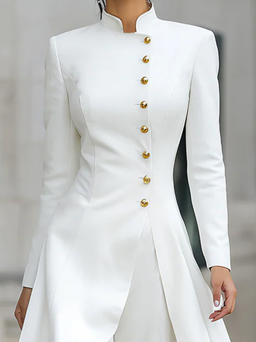 Léon Varel Elegant Front-buttons Long Blazer And Pants Set