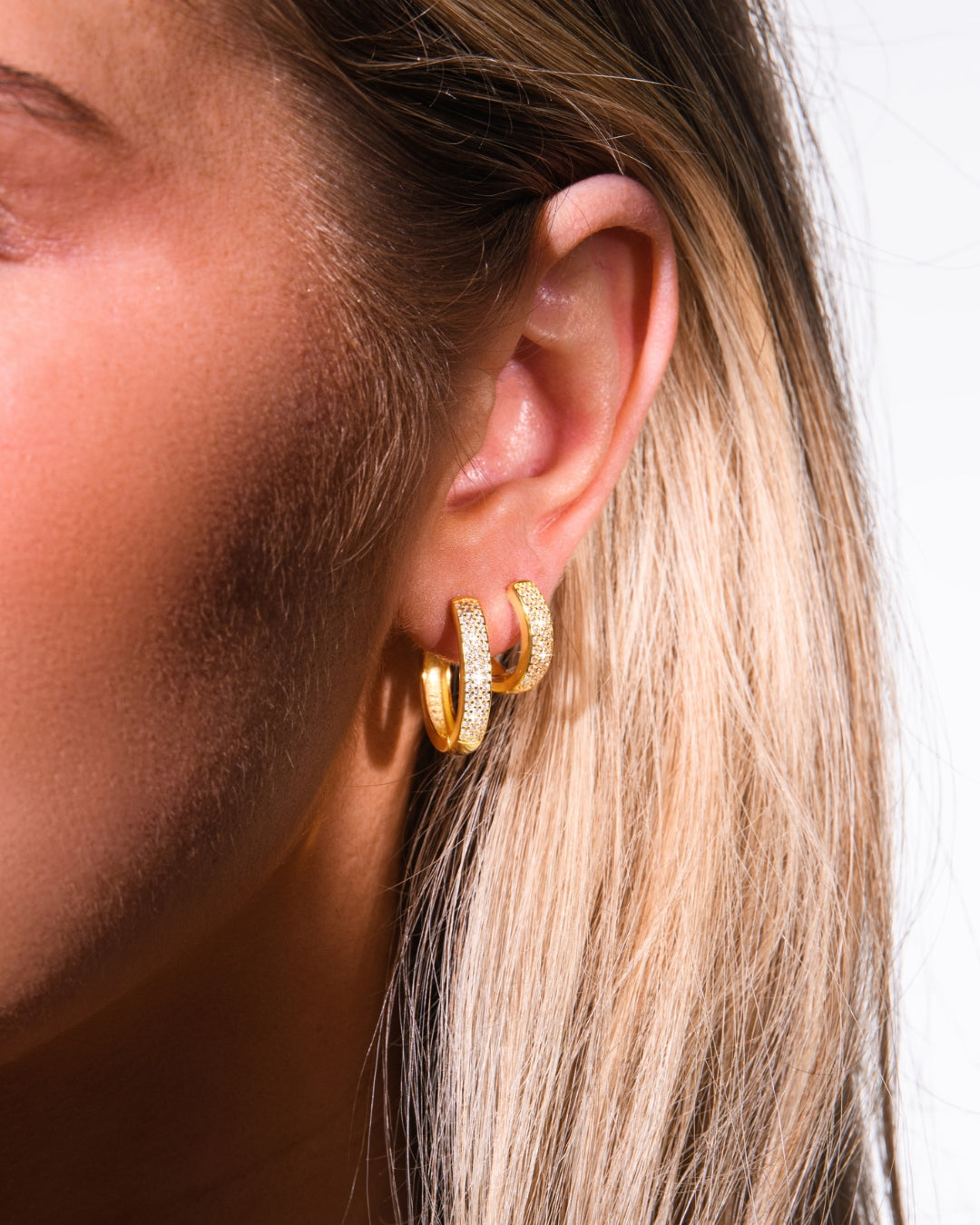 Bold Pavé Hoop Set – Gold by Léon Varel