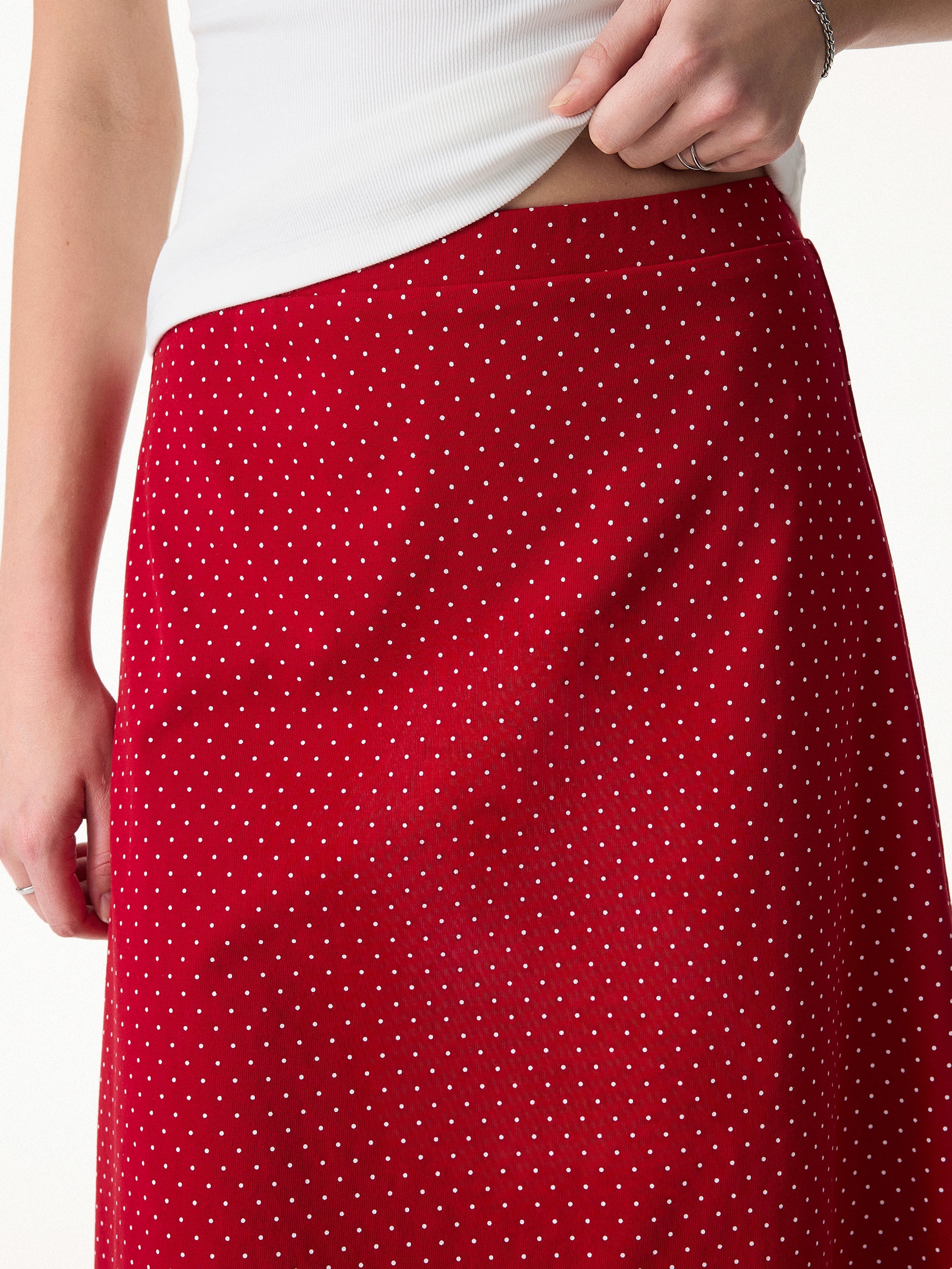 Stretch Cotton Polka Dot A-Line Flare Skirt Limited Edition