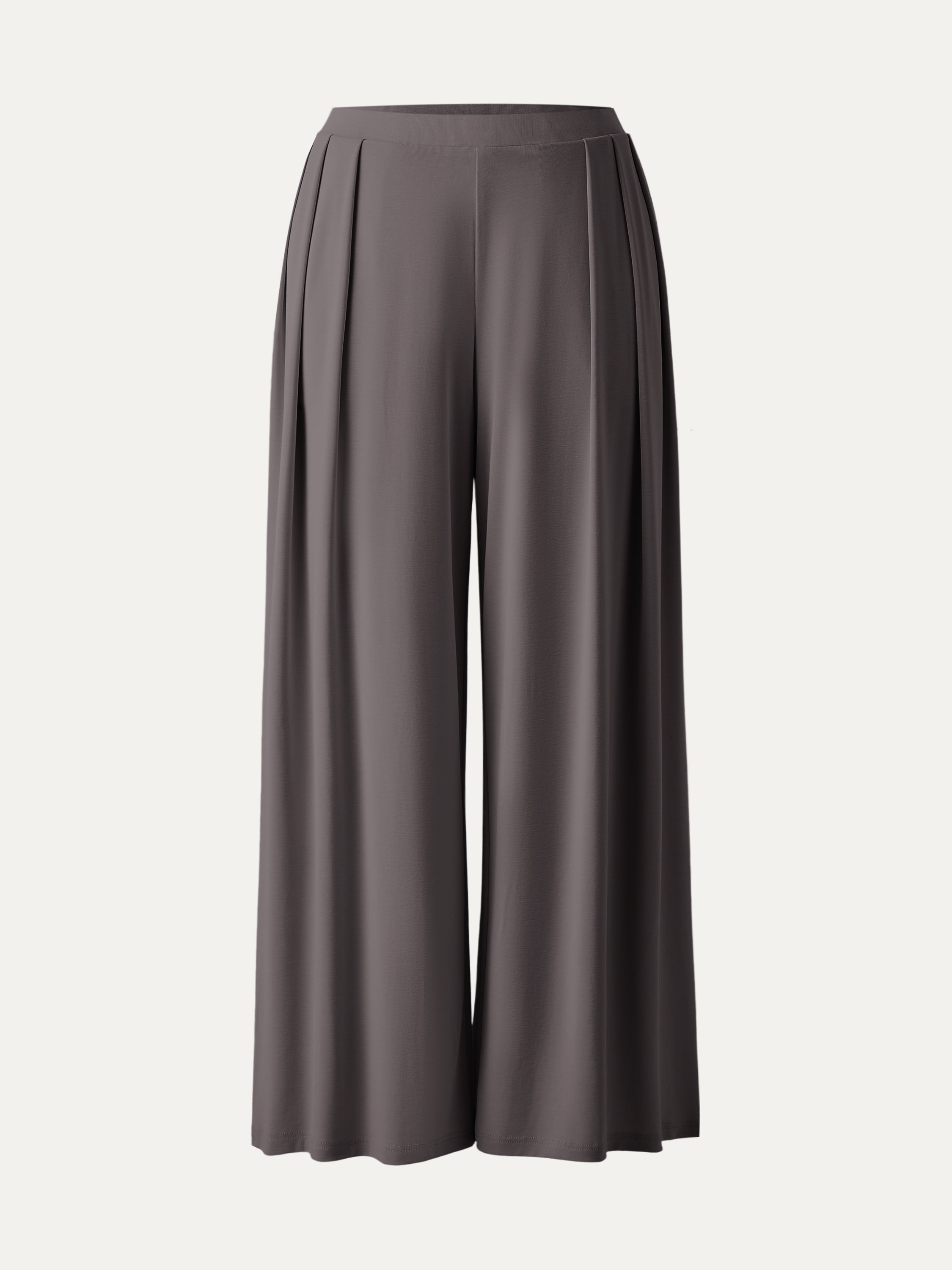 Sandwashed Mid Rise Pleated Wide Leg Palazzo Pant with Pockets