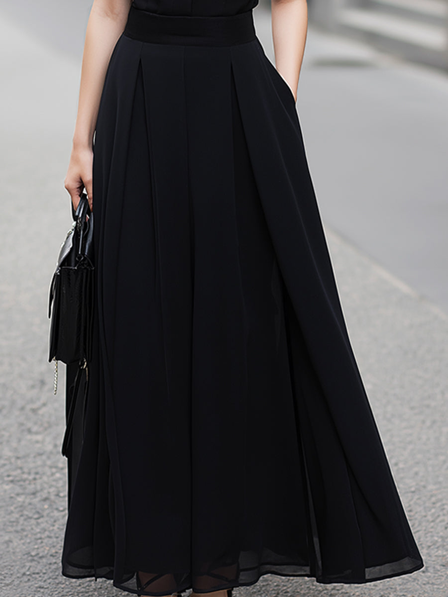 Léon Varel Sheer-Paneled Sleeveless Top & Collared Skirt Two-Piece Set