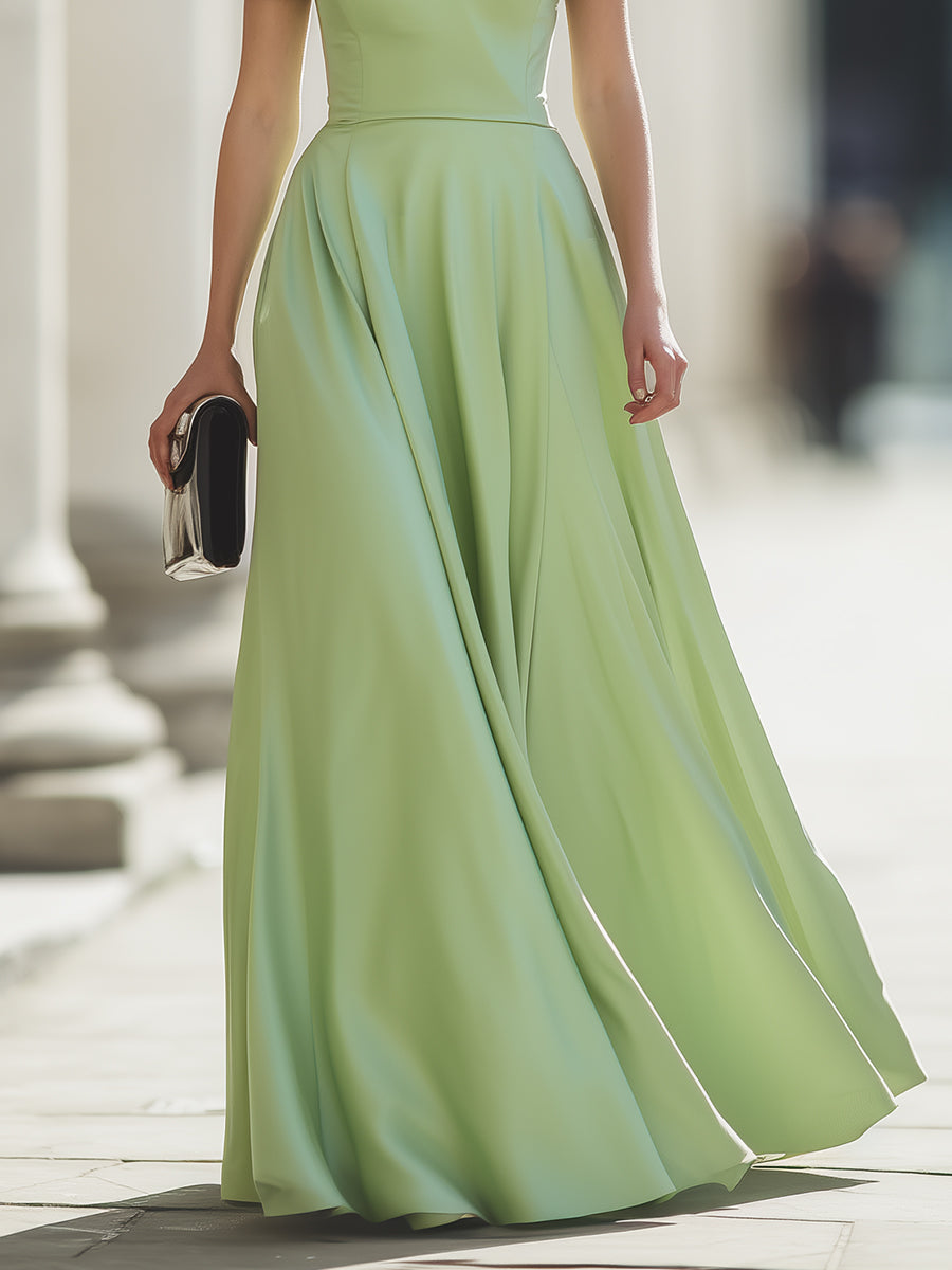 Léon Varel Off-Shoulder Draped A-Line Maxi Dress