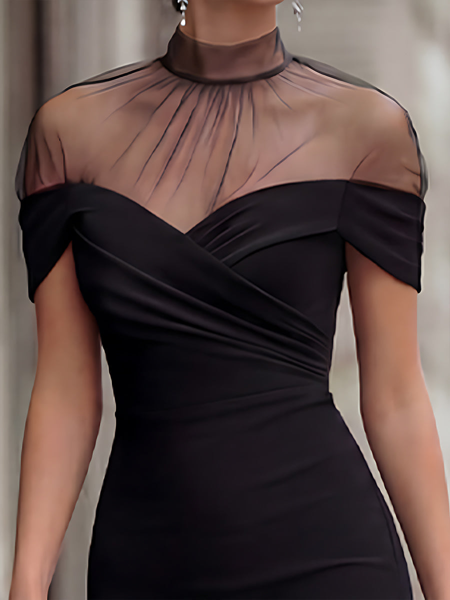 Léon Varel Illusion Neck Off-Shoulder Mermaid Evening Dress