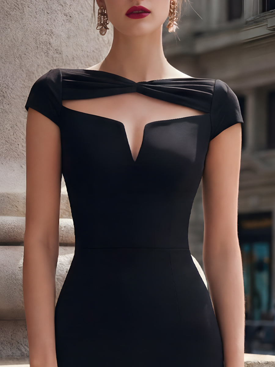 Léon Varel Sculpted Bow Neck Mini Dress