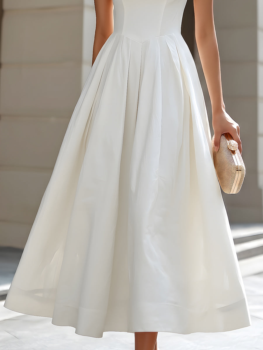 Léon Varel Square Neck Halter A-Line Maxi Dress