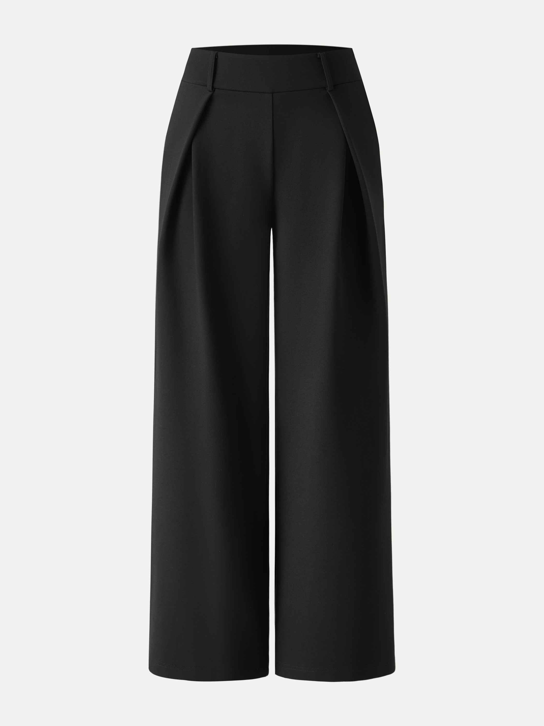 Wrinkle-Resistant Stretchy High Rise Wide Leg Pant with Pockets