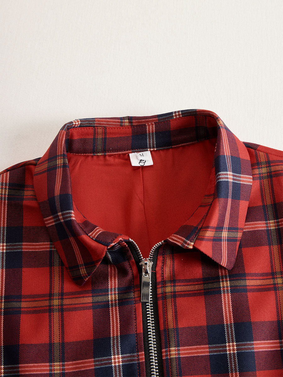 Léon Varel Elegant Long Sleeve Plaid Dress - Perfect Blend Of Classic And Contemporary