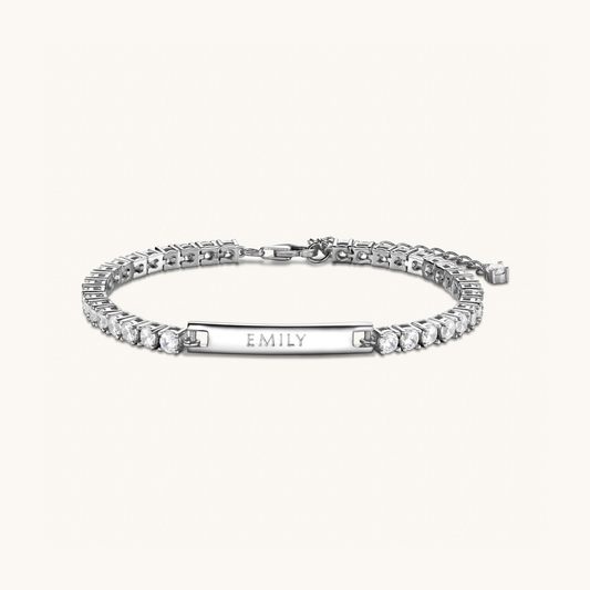 Personalised Tennis Bracelet – Silver by Léon Varel