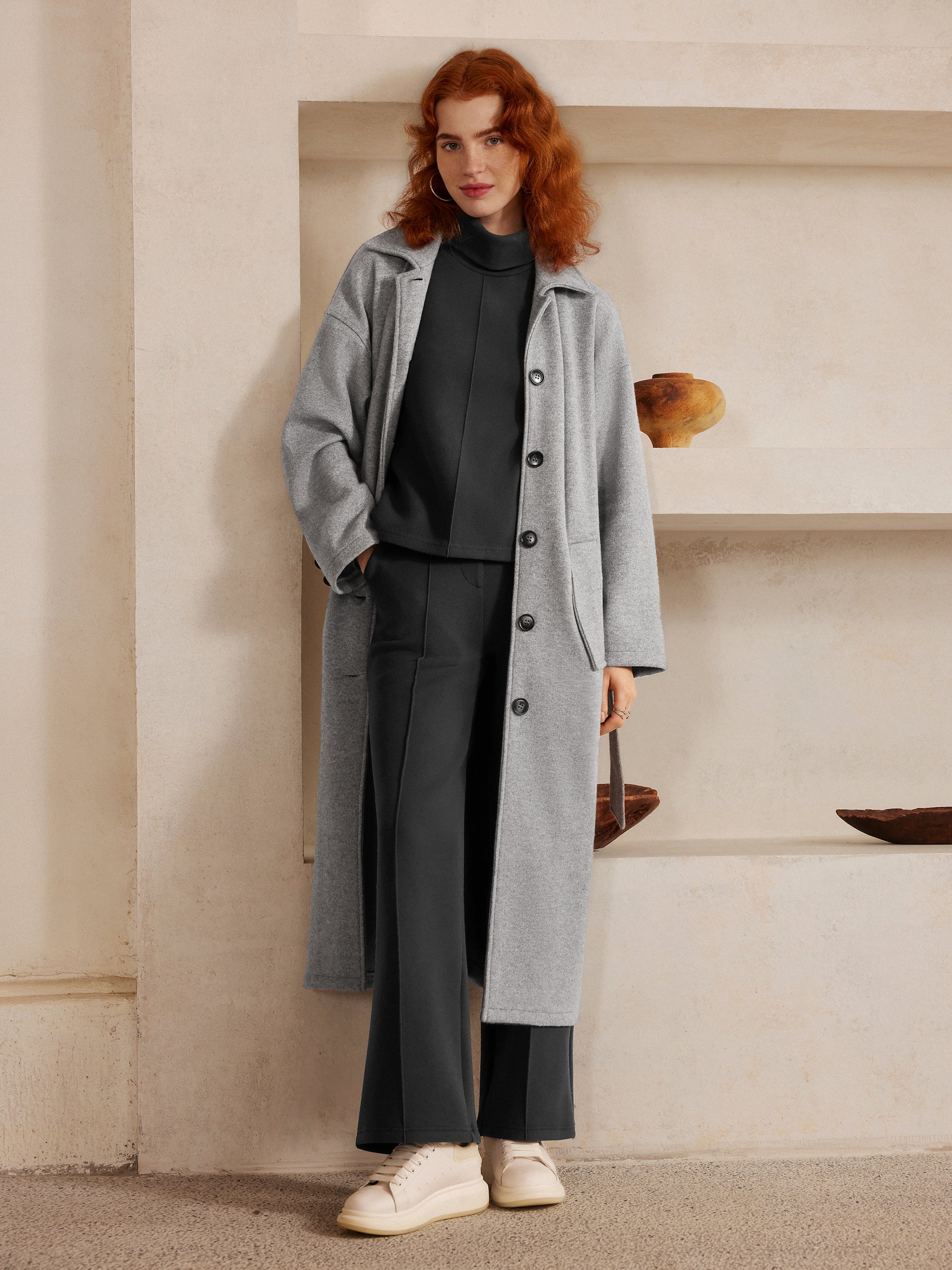High Waisted Straight Leg Pull On Pant
