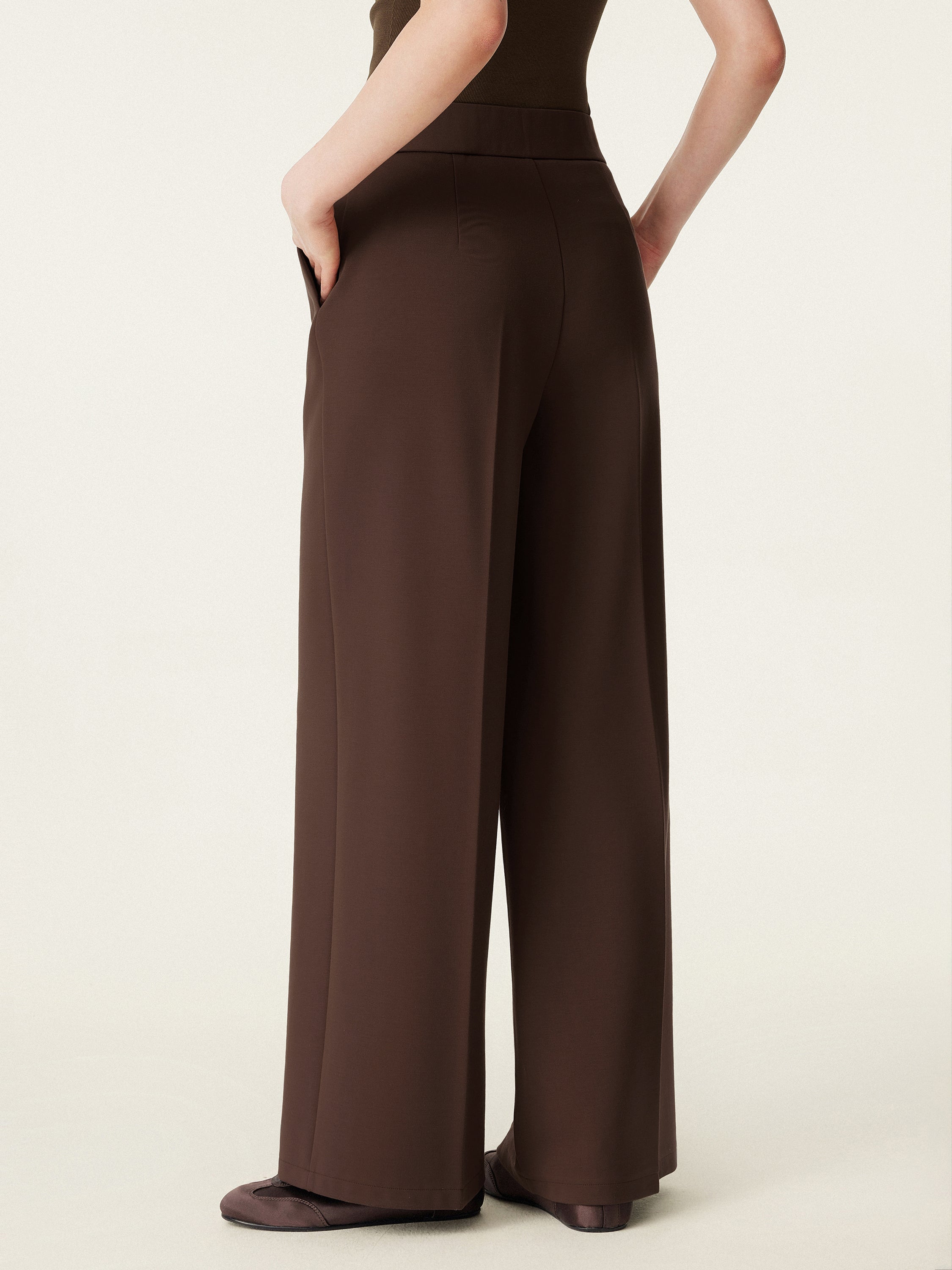 High Rise Wide Leg Trouser with Pockets