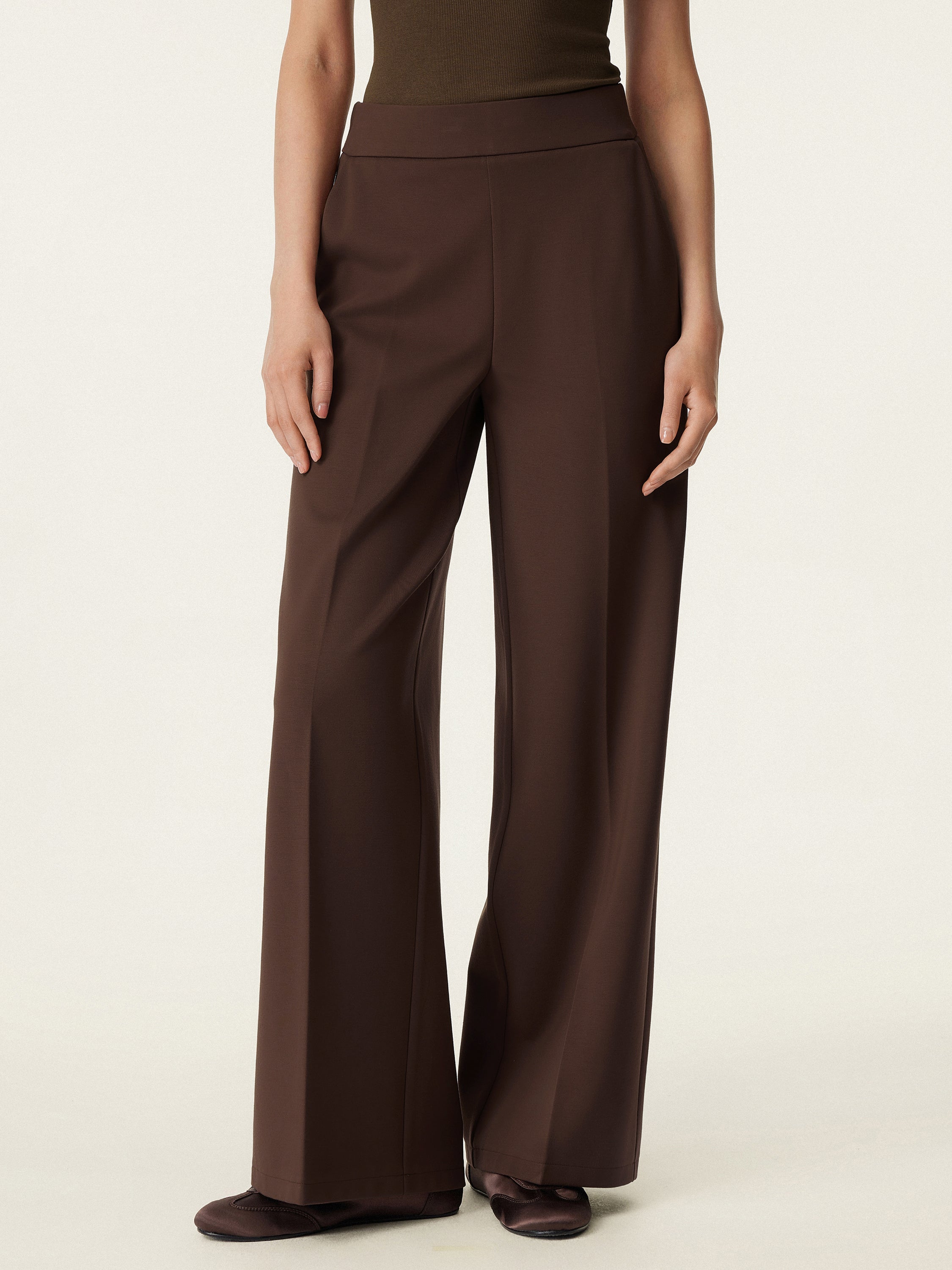 High Rise Wide Leg Trouser with Pockets