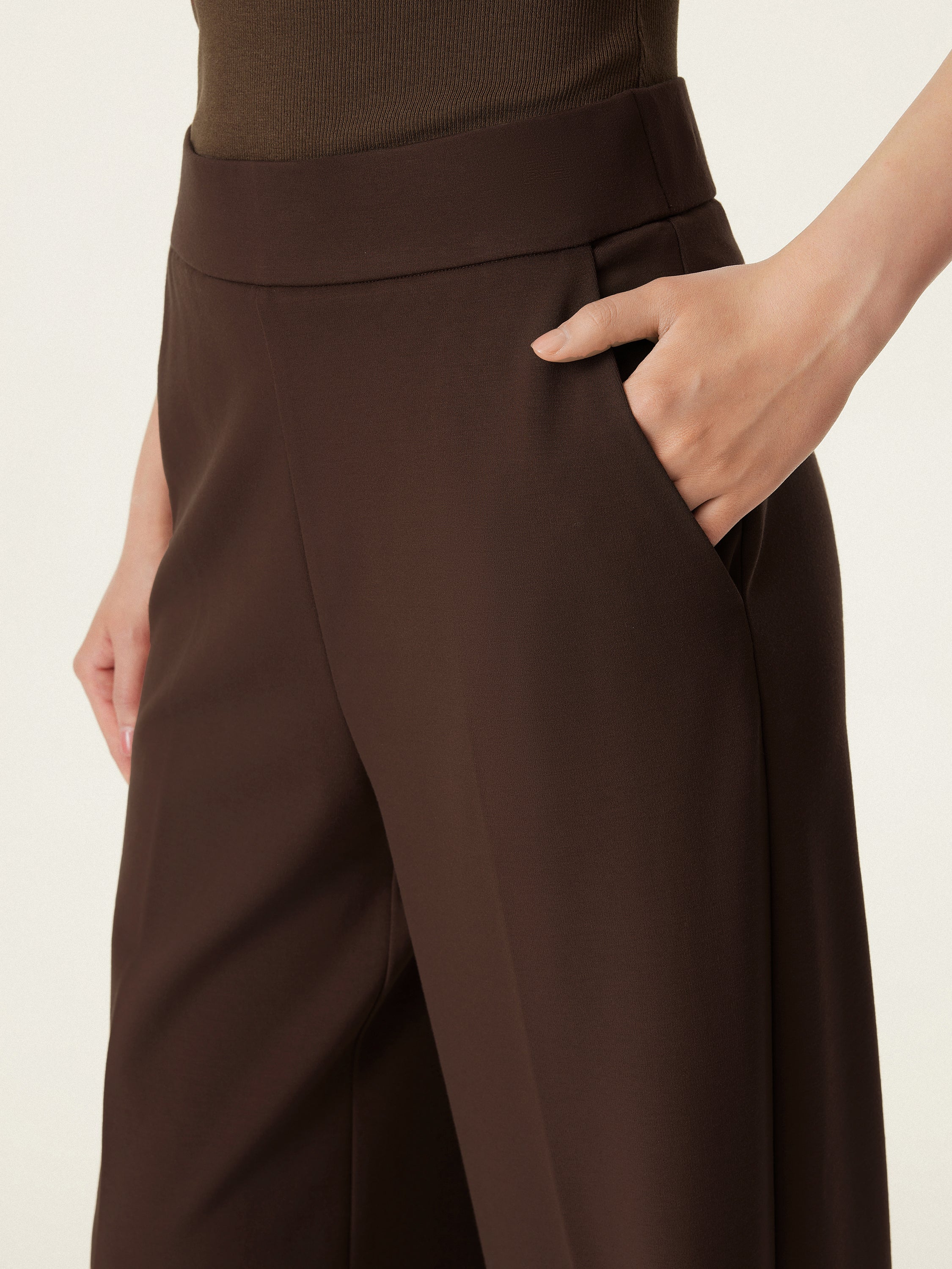 High Rise Wide Leg Trouser with Pockets