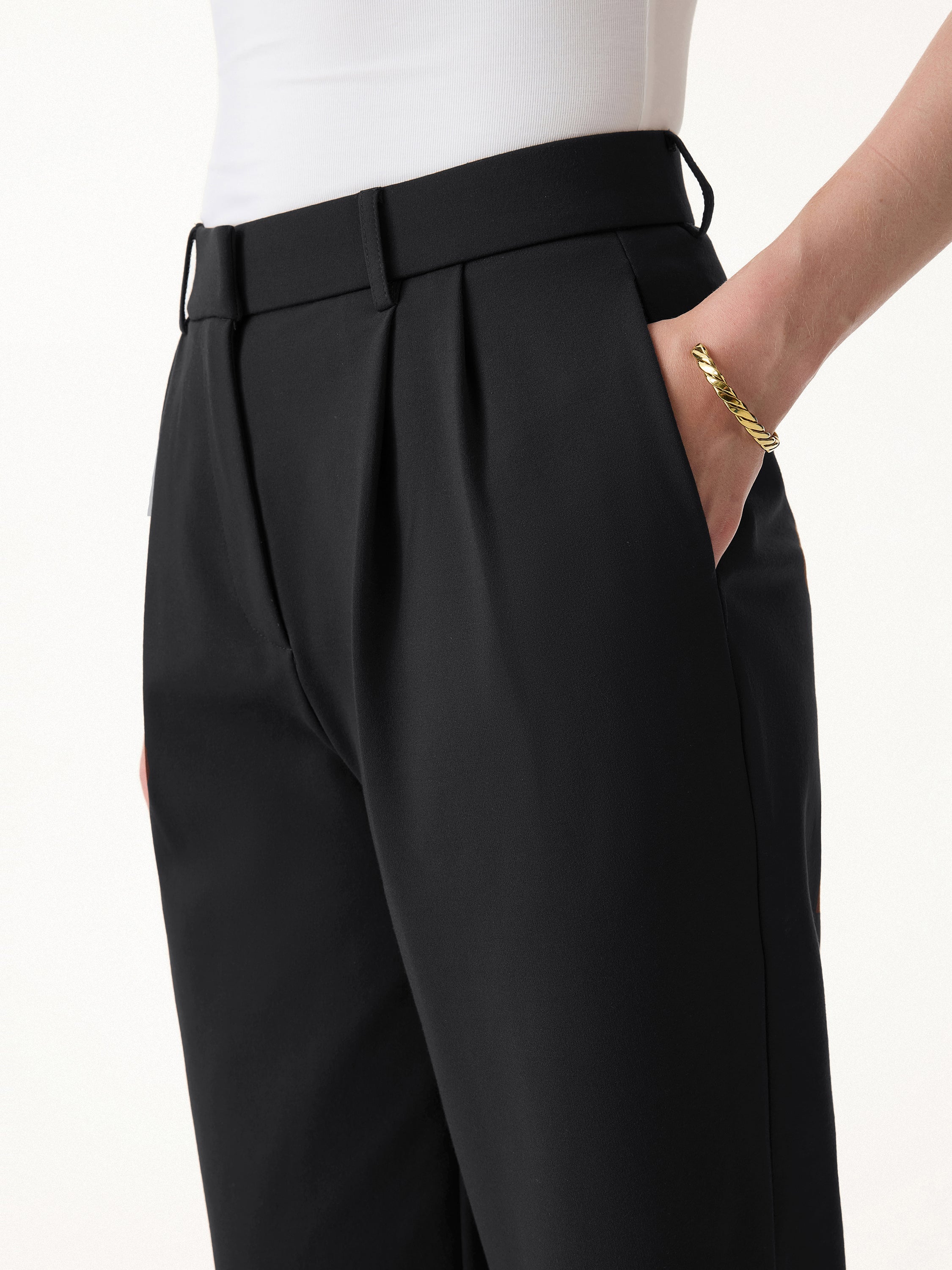 Stretch Ponte High Rise Upper-Calf Length Trousers