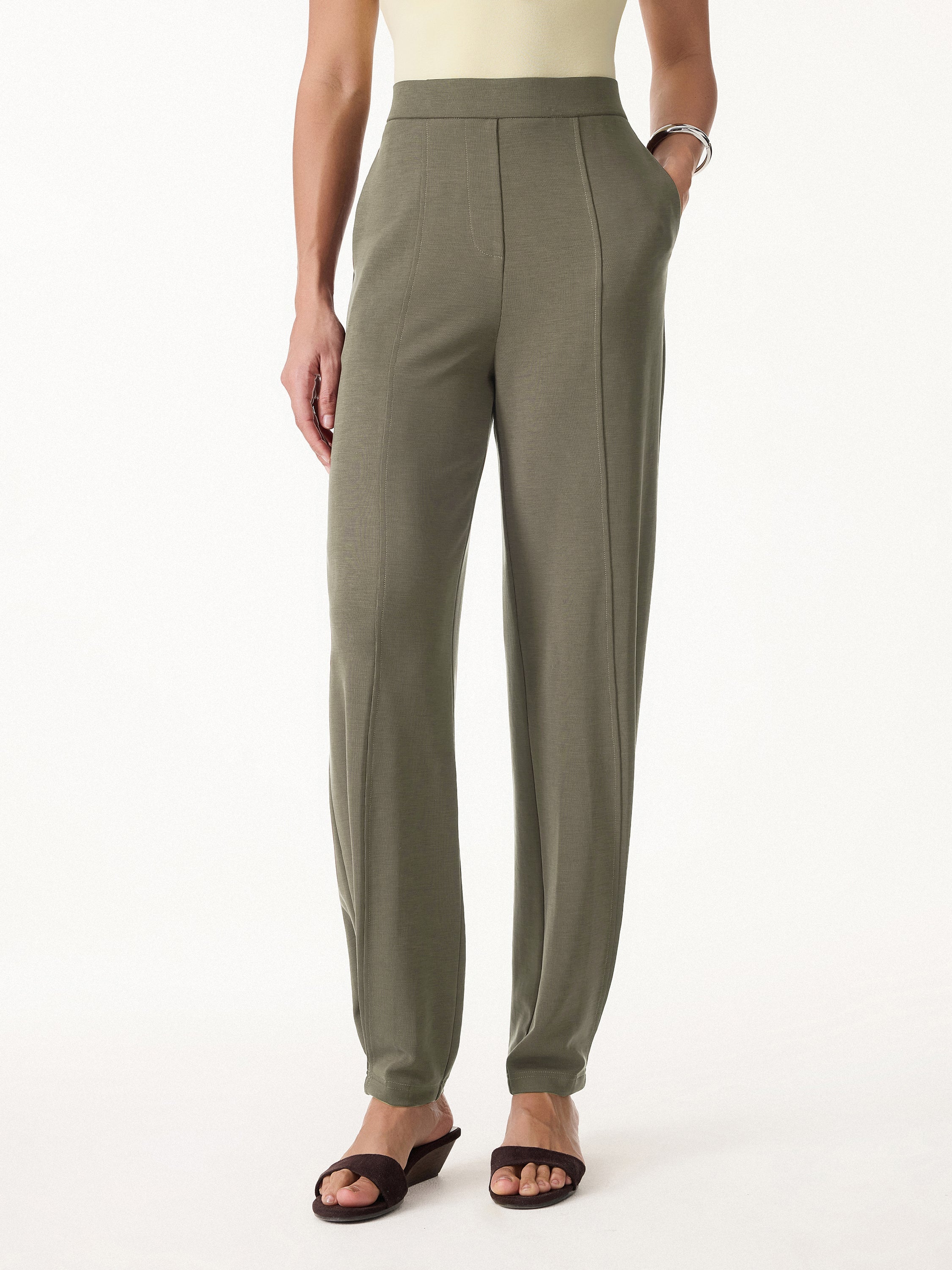 Sandwashed Mid Rise Cropped Balloon Pants