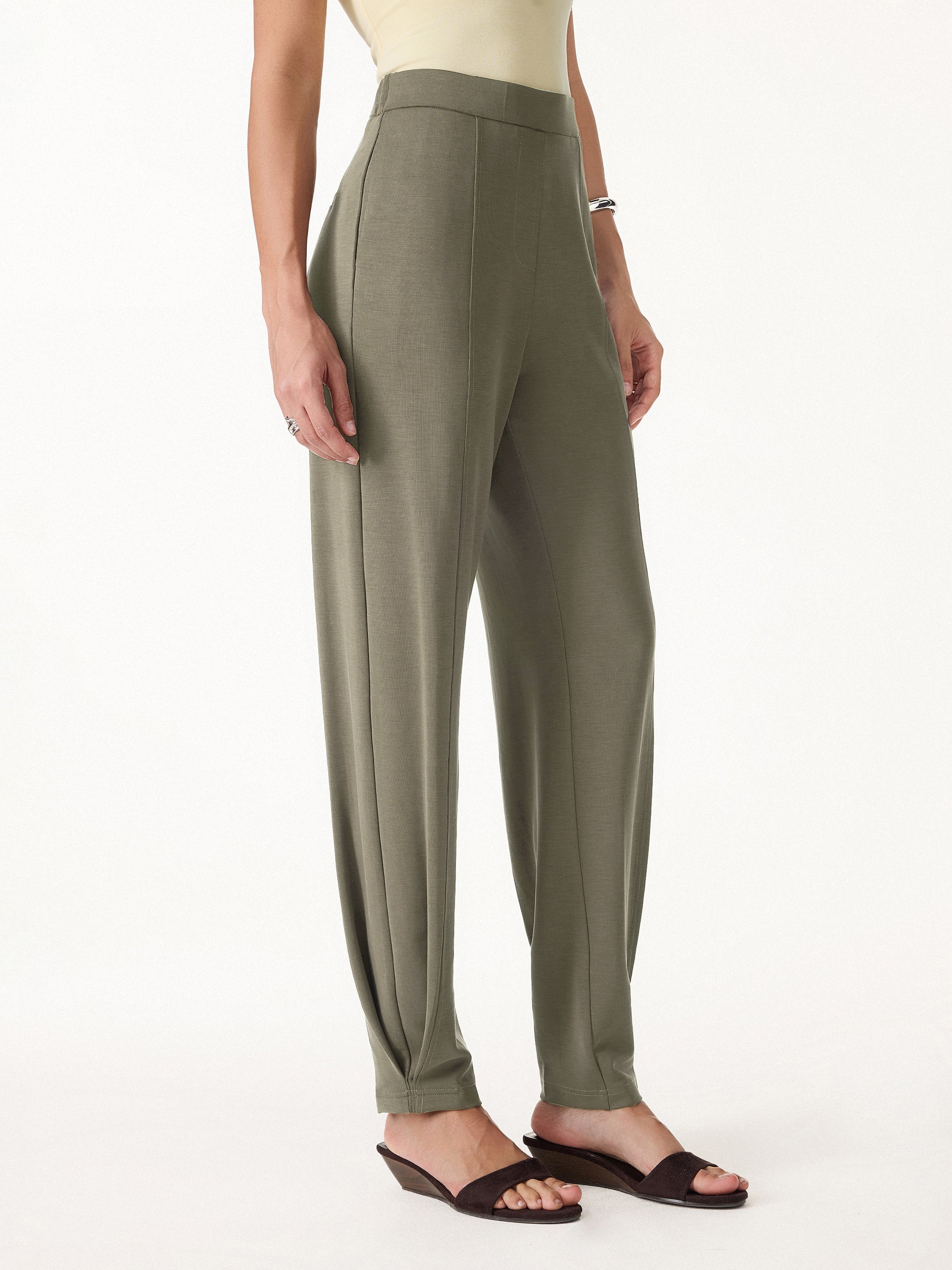 Sandwashed Mid Rise Cropped Balloon Pants