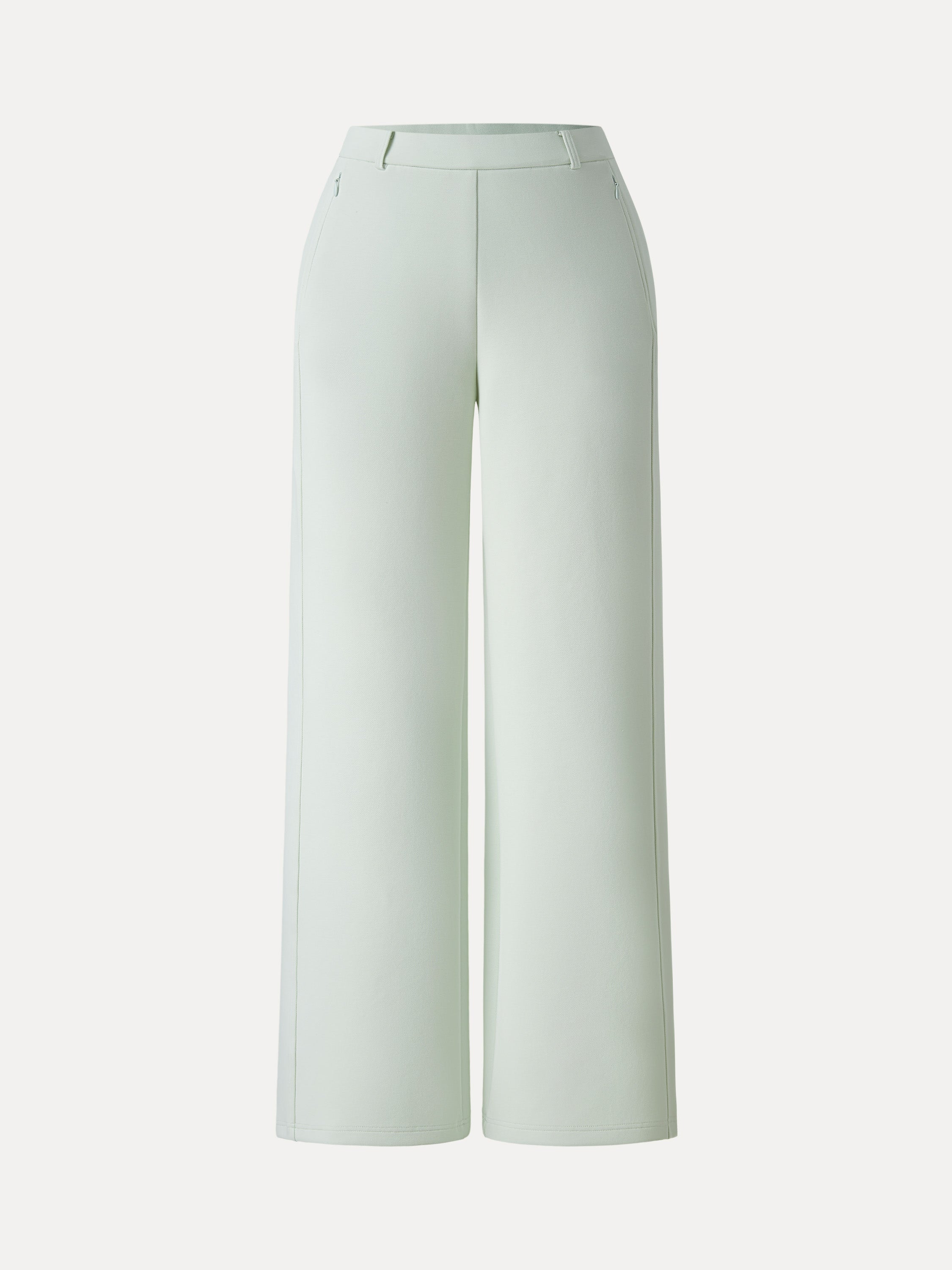 Stretch Cotton Blend Slimming High Rise Wide Leg Pant