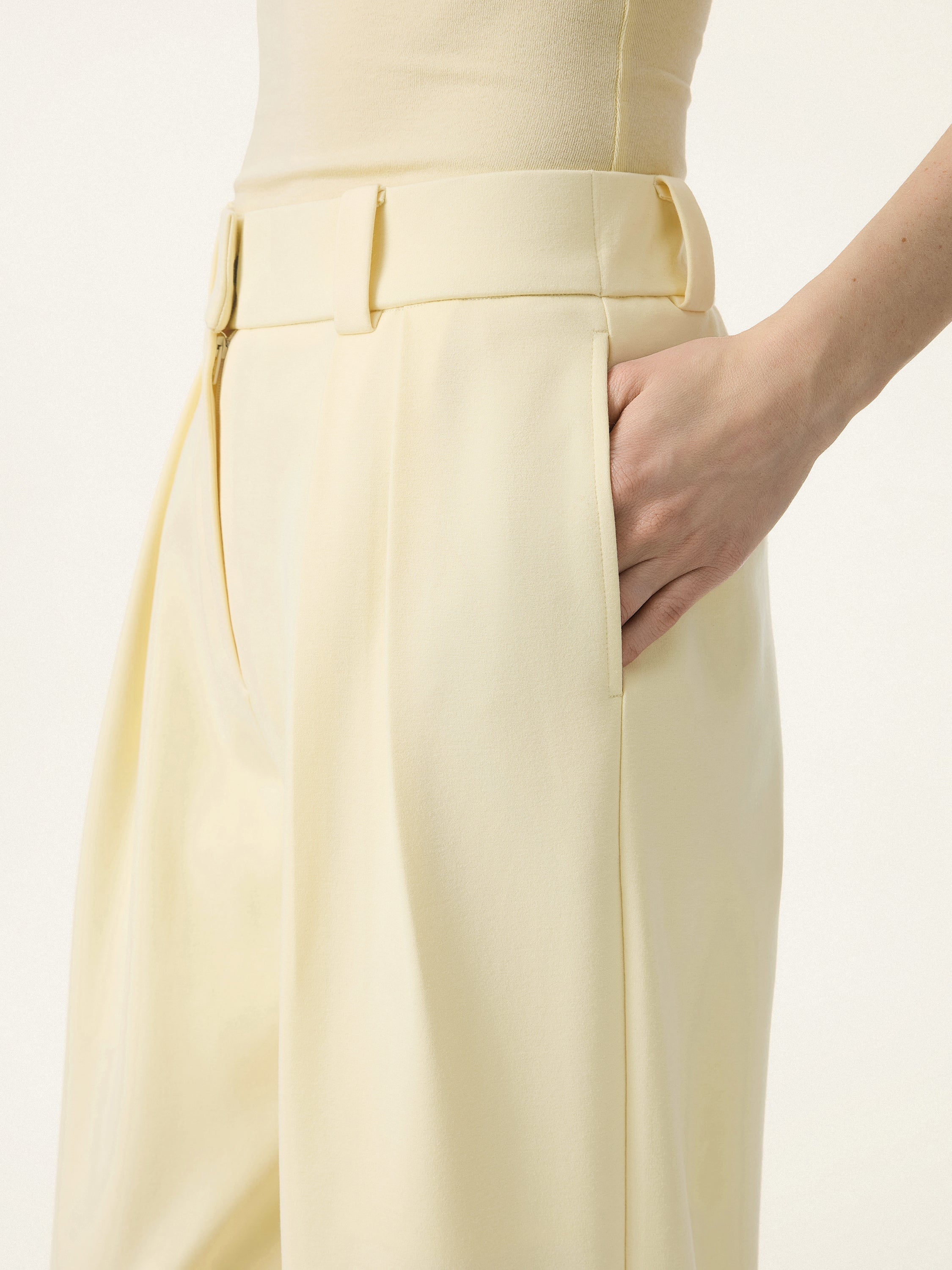 4-Way Stretch Drapey Mid Rise Wide Leg Work Pant