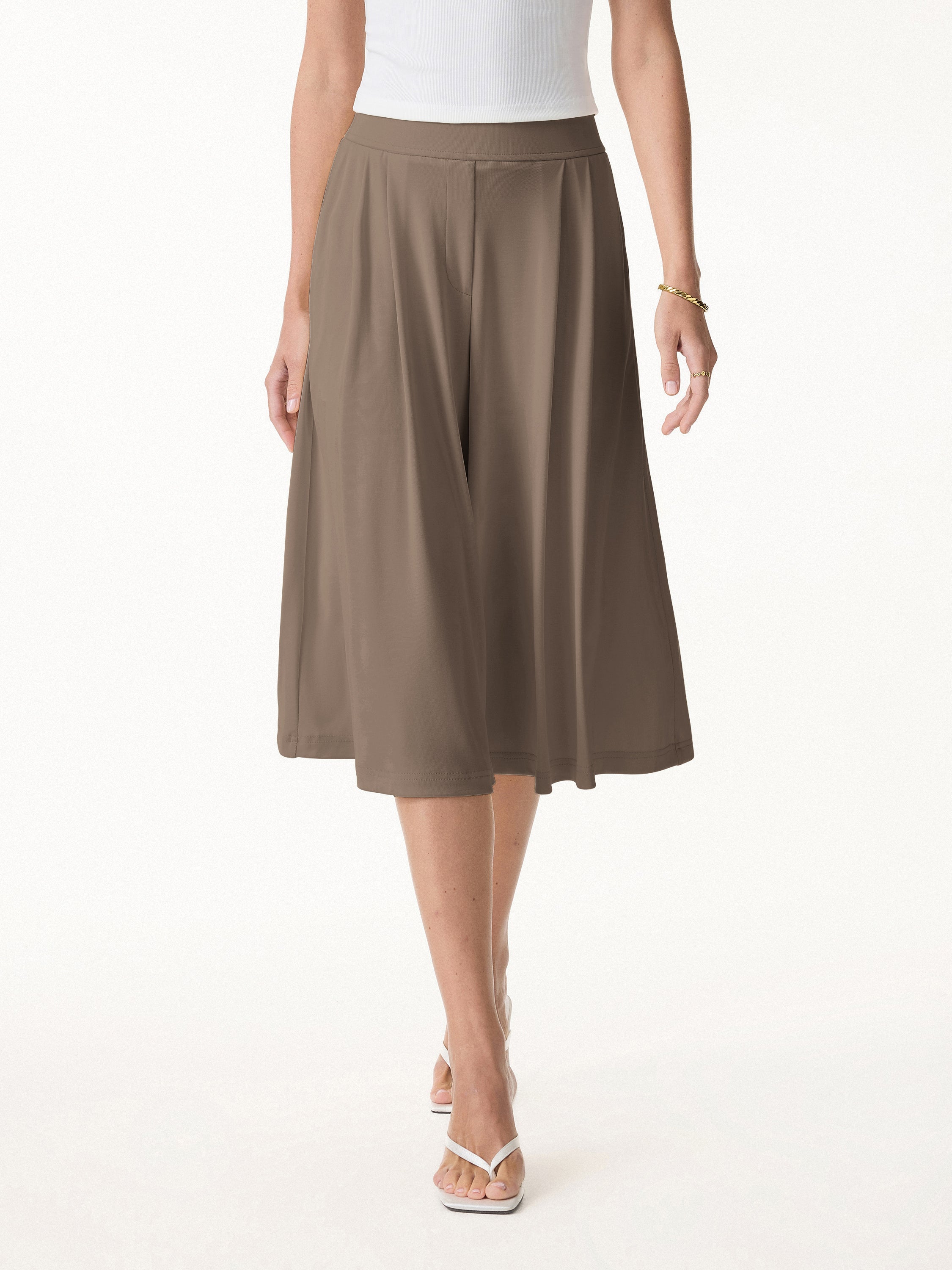 Sandwashed Super Flowy Cropped Palazzo Leg Pant with Pockets