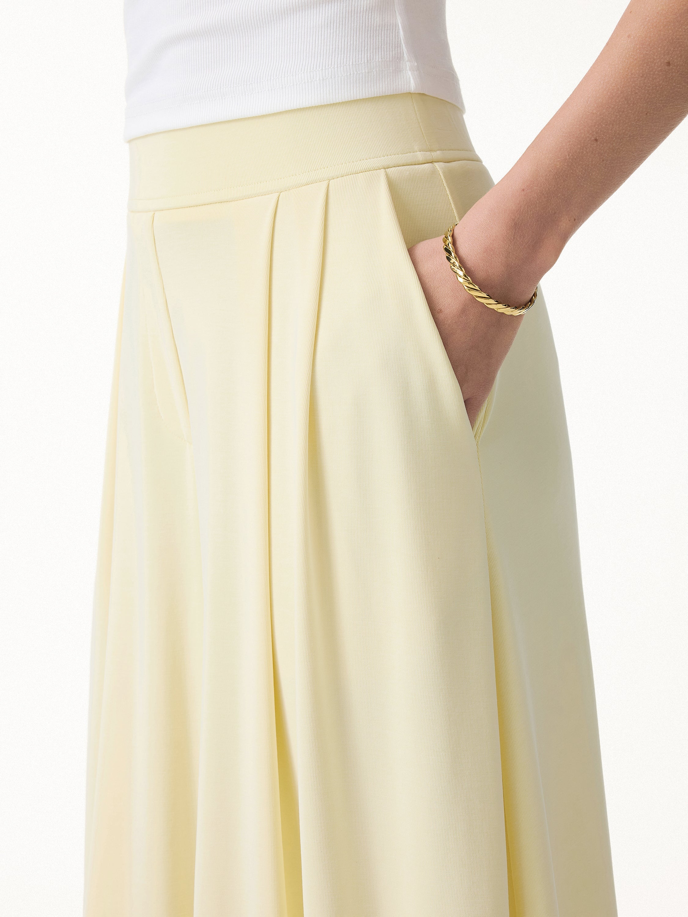 Sandwashed Super Flowy Cropped Palazzo Leg Pant with Pockets