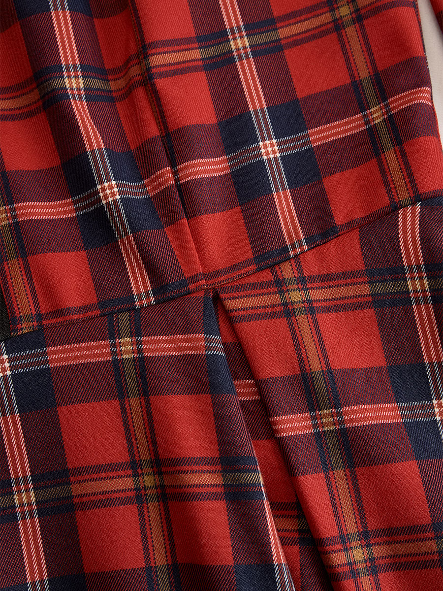 Léon Varel Elegant Long Sleeve Plaid Dress - Perfect Blend Of Classic And Contemporary