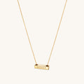 2cm Letter Bar Necklace in Gold Horizontal
