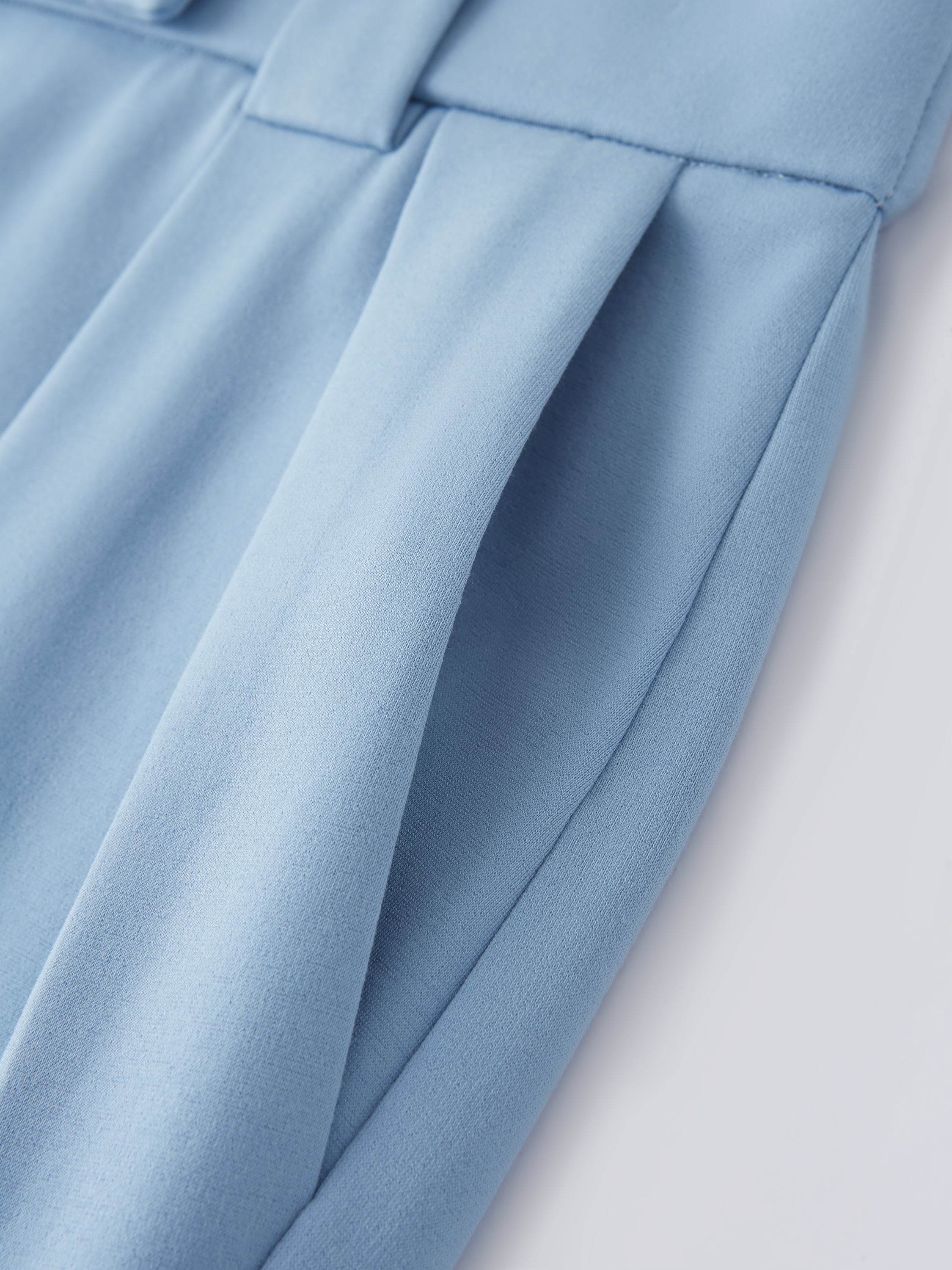 Stretch Ponte Cropped Wide Leg Trousers
