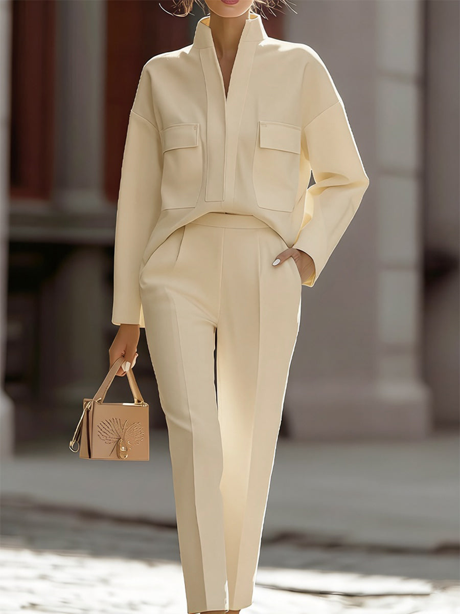 Léon Varel Luxe Oversized Shirt & Tailored Trouser Two-Piece Set