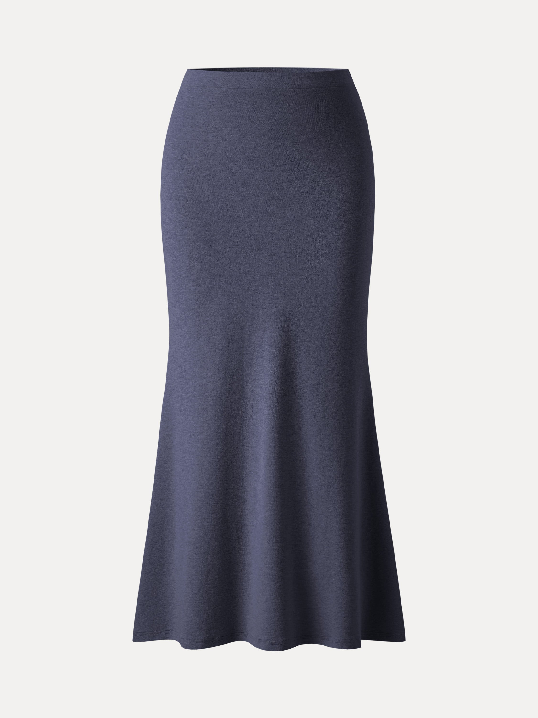 Matte Smooth Drapey Mermaid Flare Maxi Skirt
