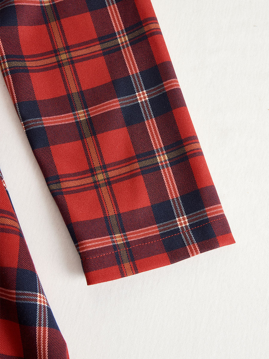 Léon Varel Elegant Long Sleeve Plaid Dress - Perfect Blend Of Classic And Contemporary