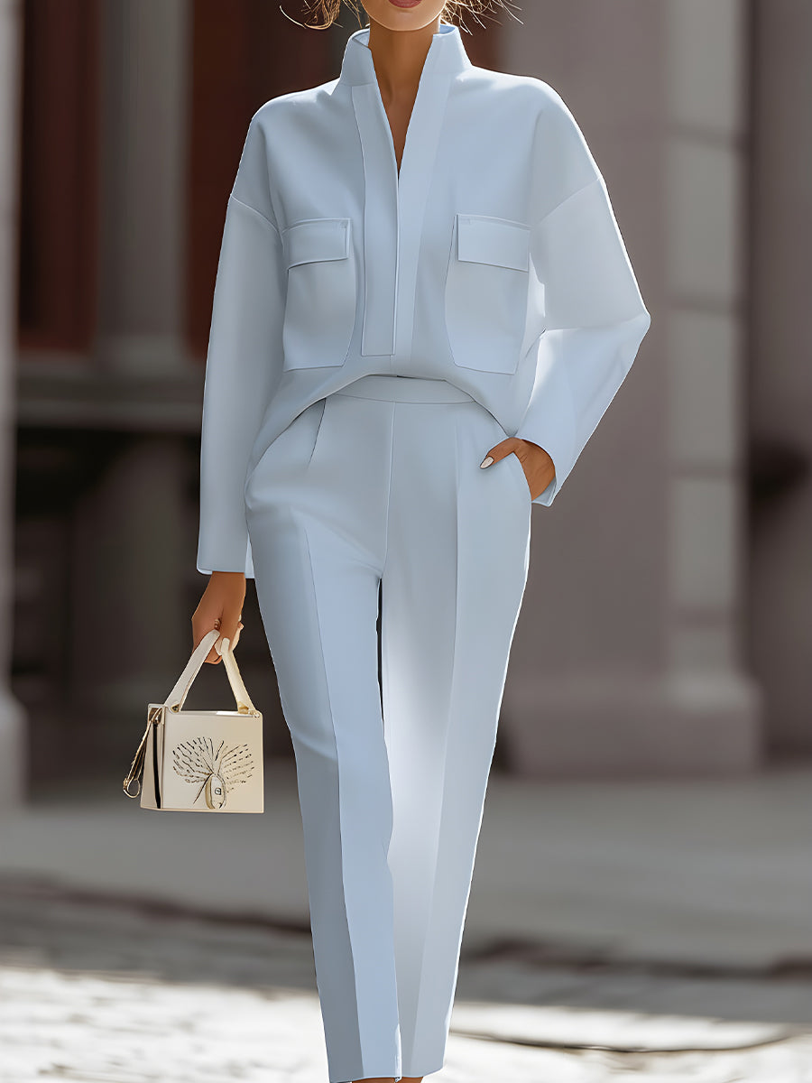 Léon Varel Luxe Oversized Shirt & Tailored Trouser Two-Piece Set
