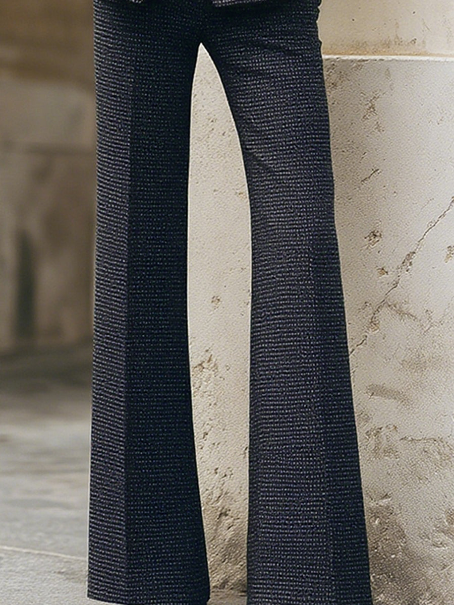 Léon Varel Midnight Blue Textured Double-Breasted Suit