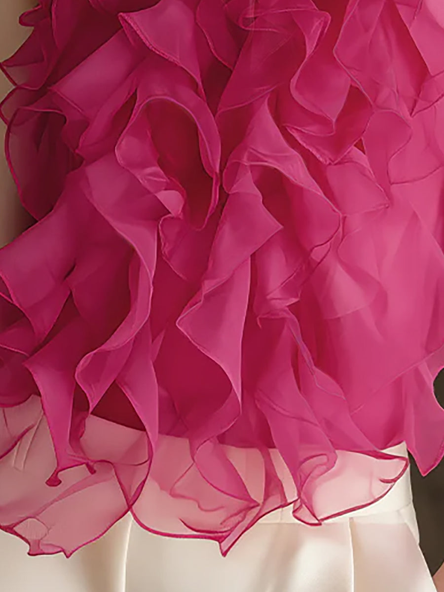 Léon Varel Ruffled High-Neck Sleeveless Chiffon Blouse