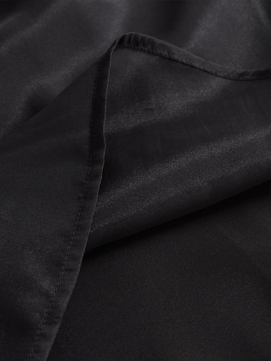 Léon Varel Elegant Black Chiffon High Neck Blouse