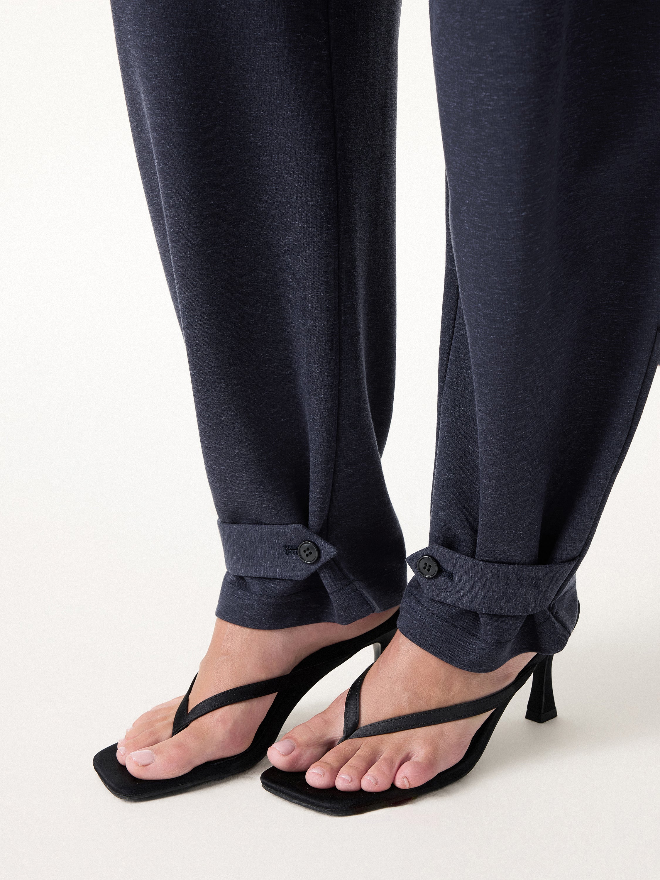 Linen-Like Breathable Barrel Leg Pant