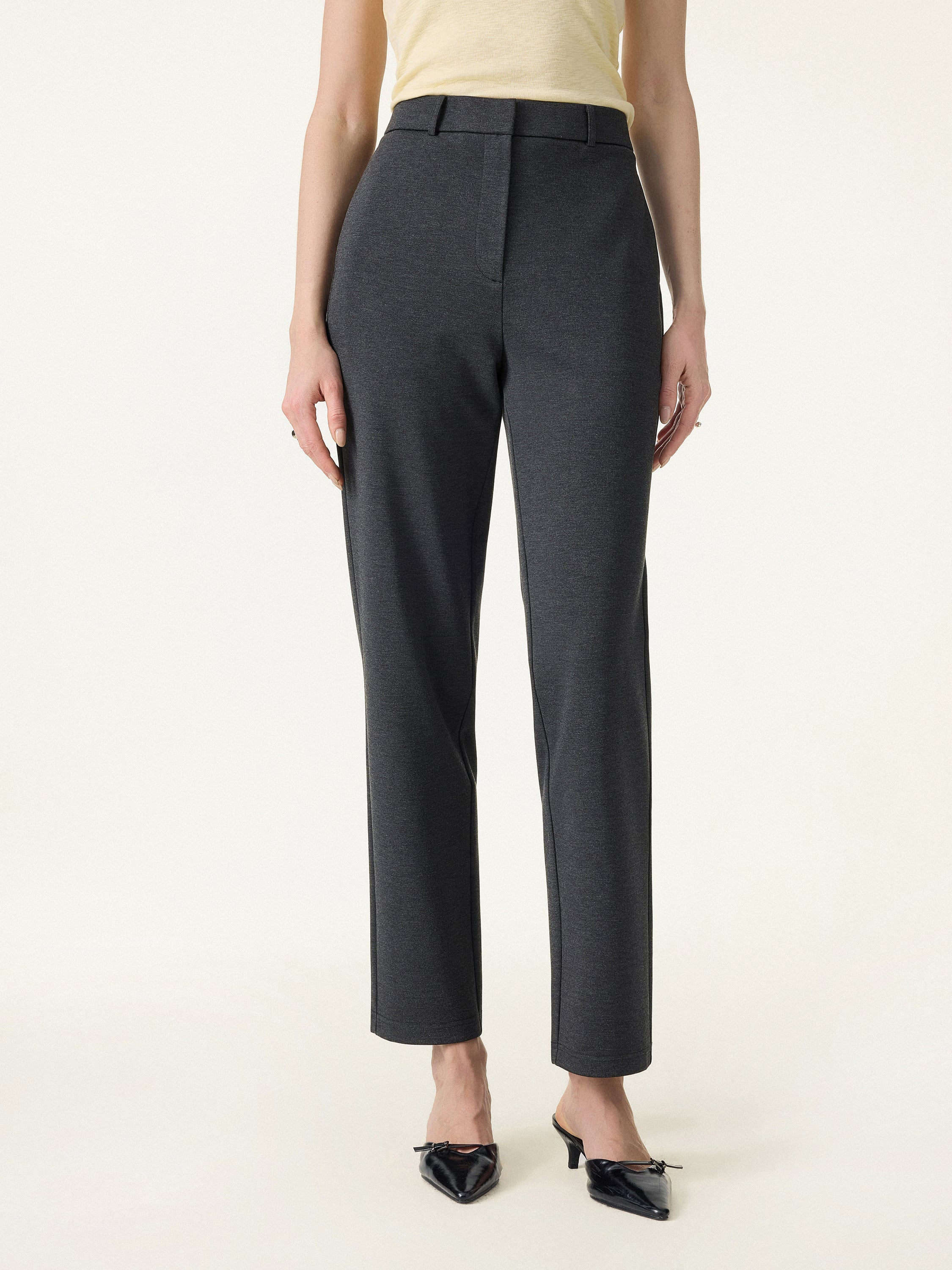 4-Way Stretch High Rise Tapered Leg Pant with Pockets
