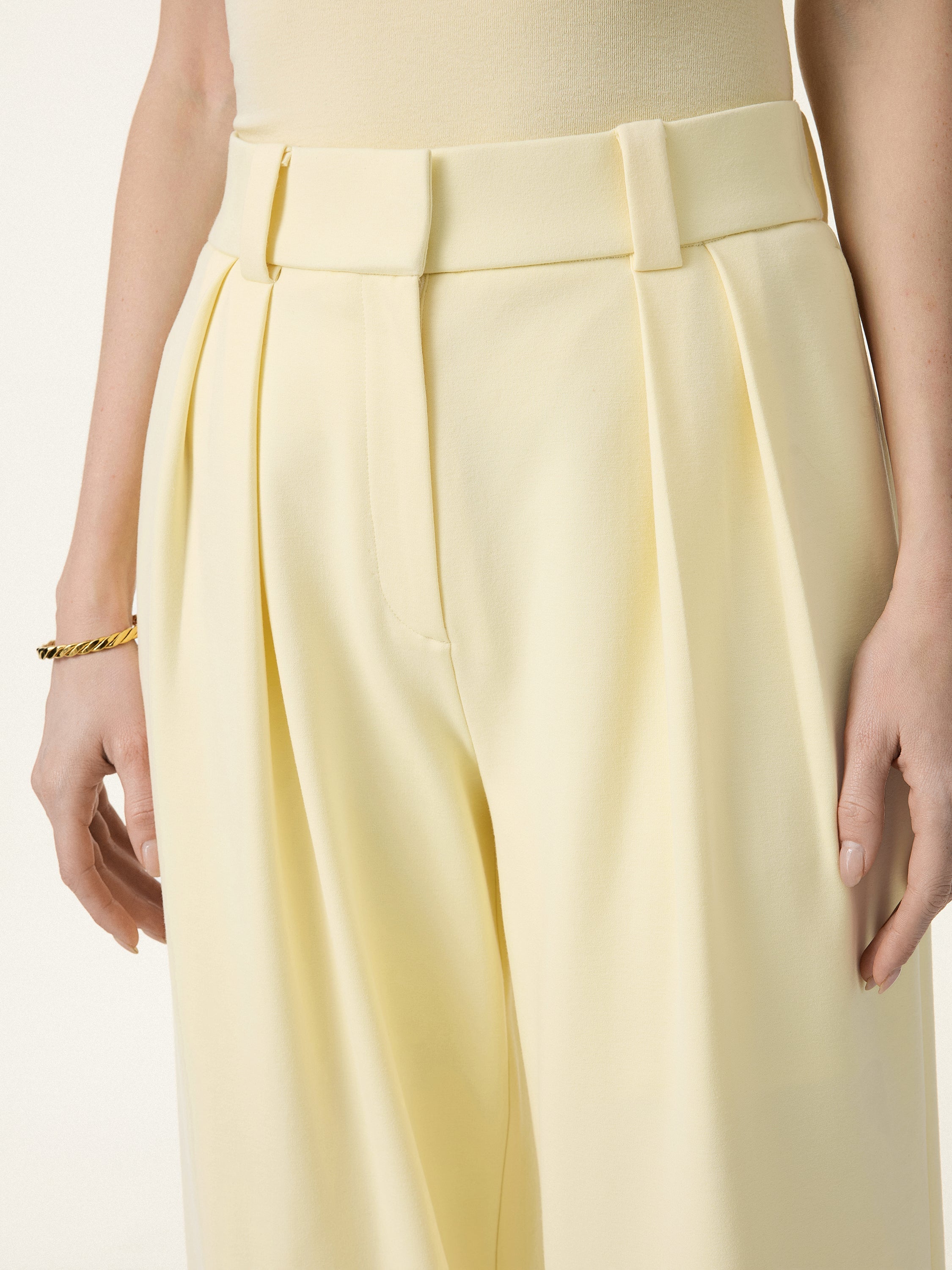 4-Way Stretch Drapey Mid Rise Wide Leg Work Pant