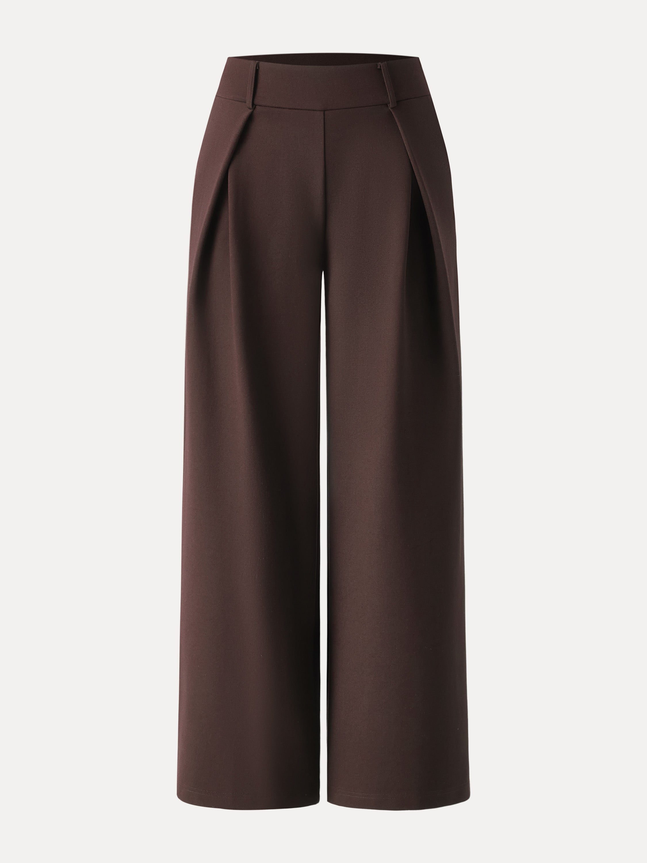 Wrinkle-Resistant Stretchy High Rise Wide Leg Pant with Pockets