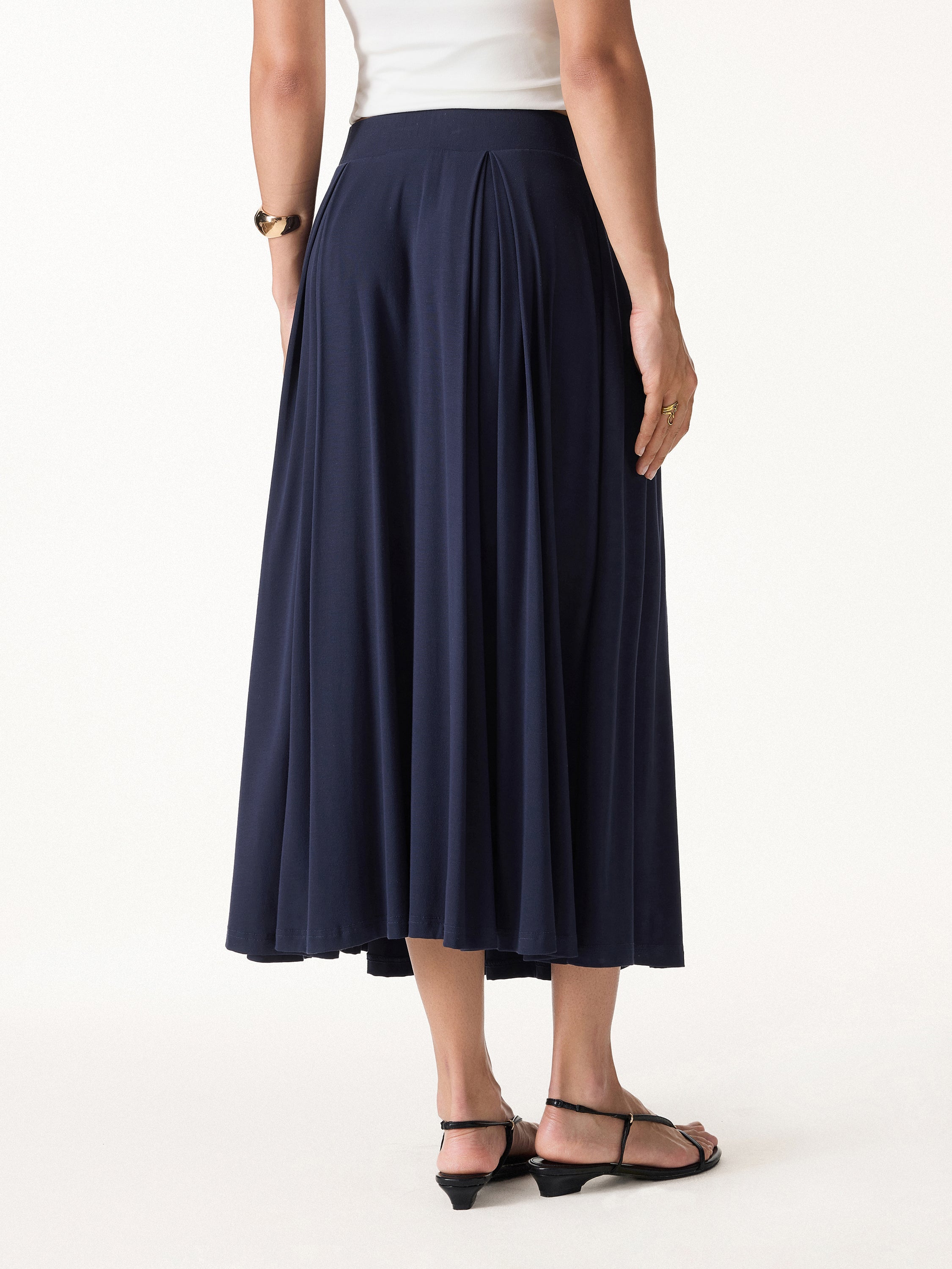 Breezy Drapey Midi Skirt