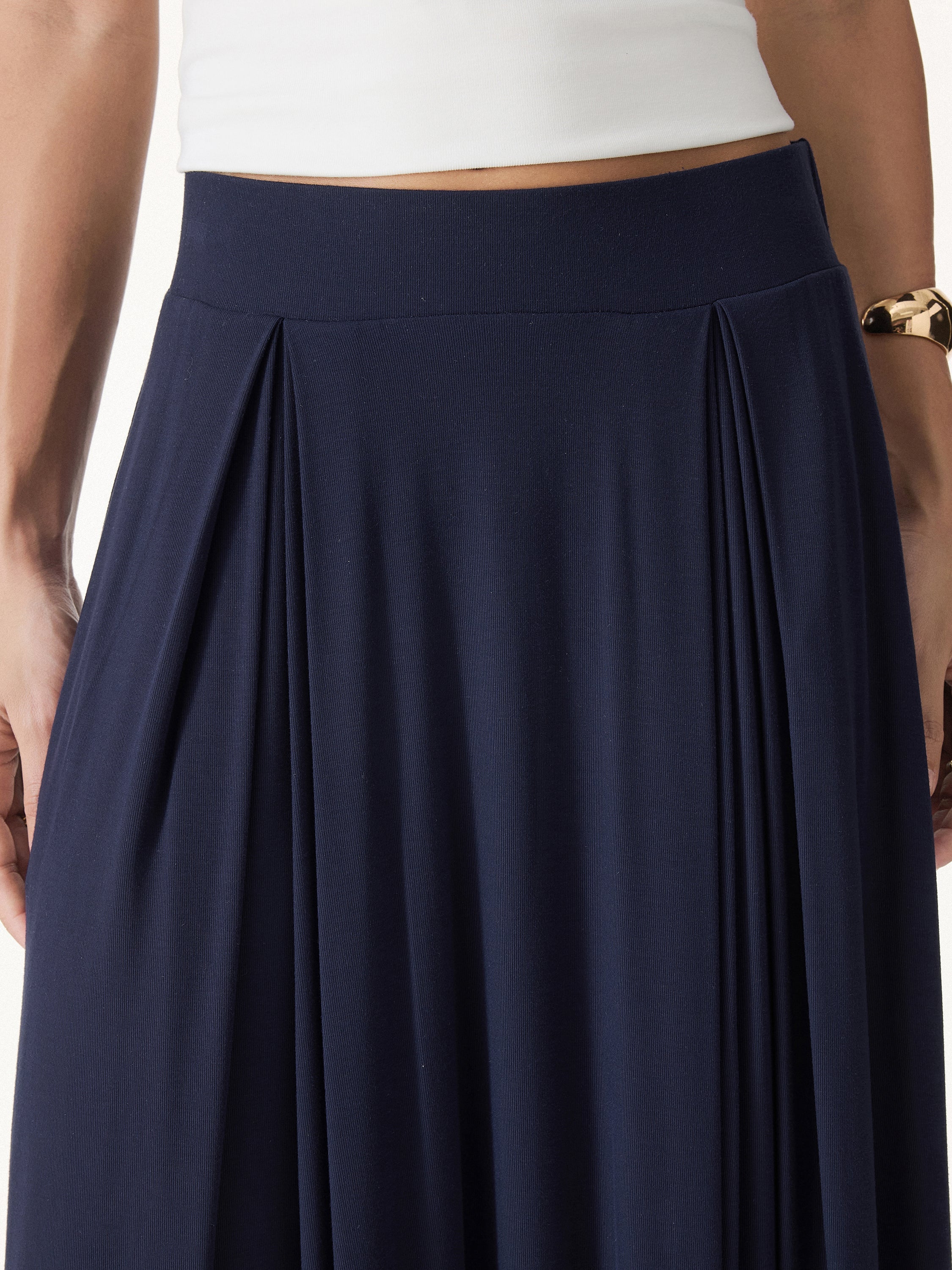 Breezy Drapey Midi Skirt