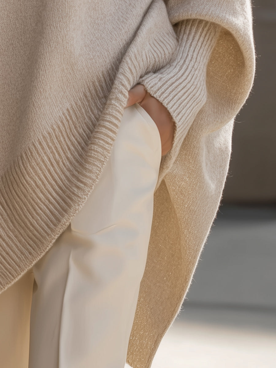 Léon Varel Oversized Knit Poncho Sweater
