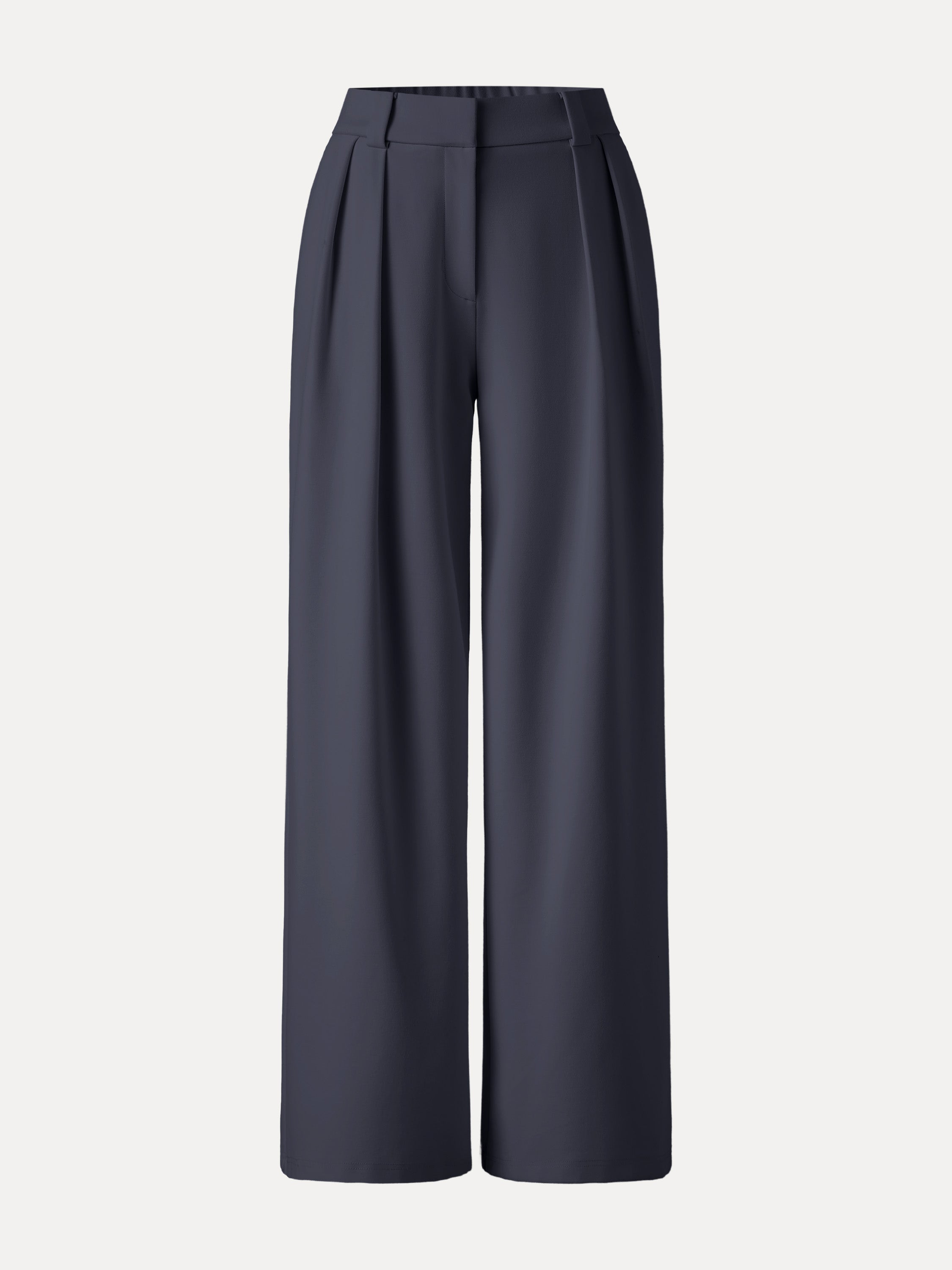 4-Way Stretch Drapey Mid Rise Wide Leg Work Pant