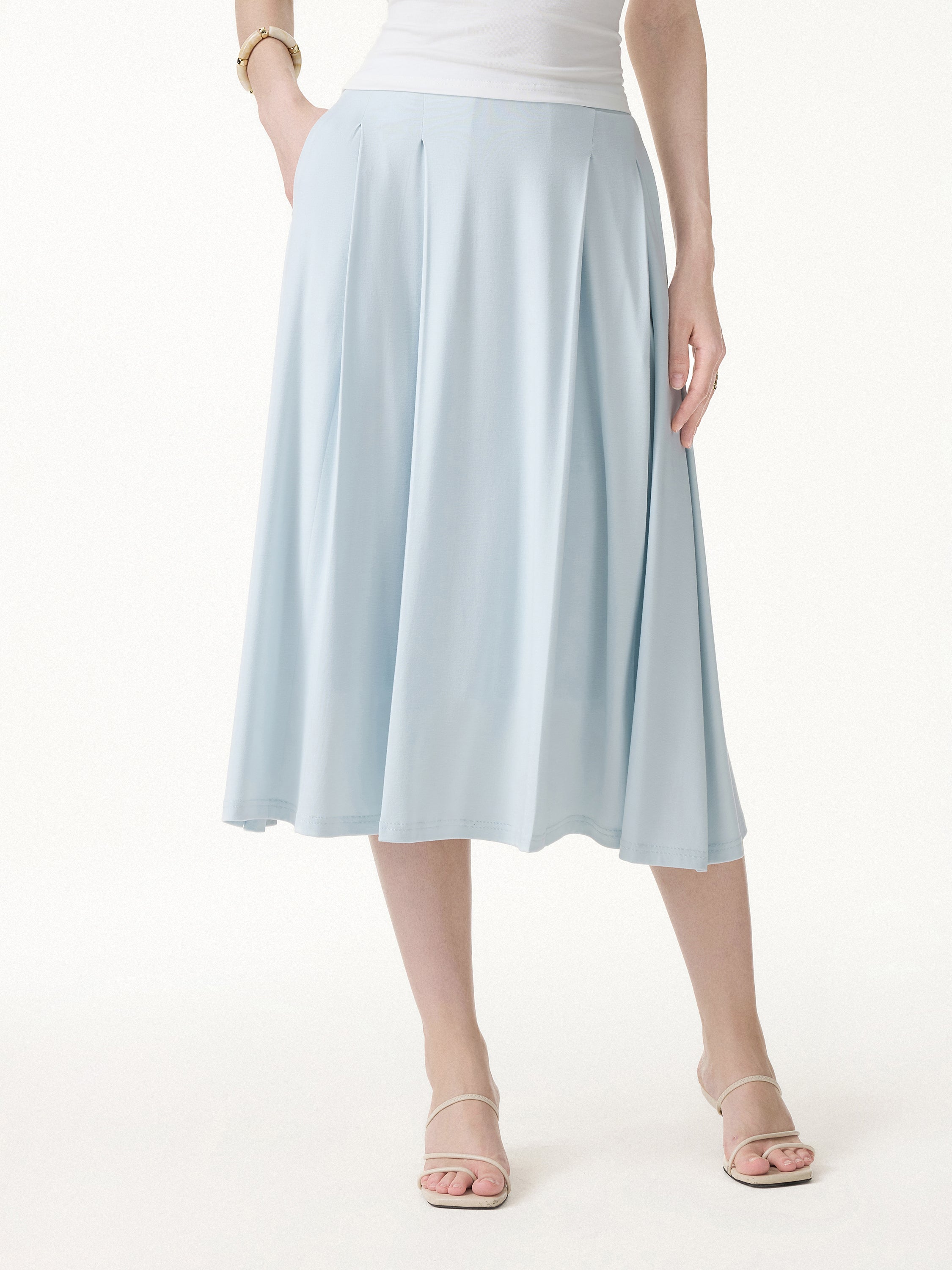 CoolTouch Circle Flare Midi Skirt with Pockets
