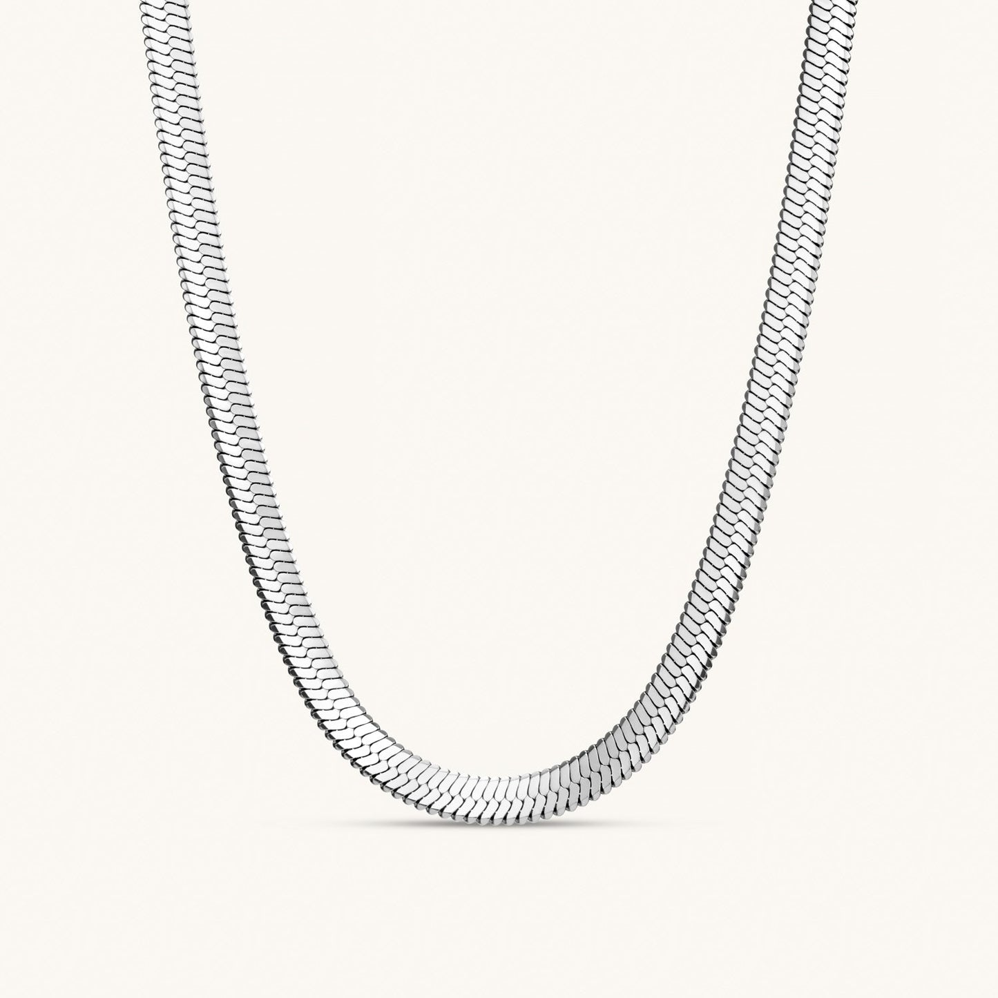 Bold Herringbone Necklace – Silver by Léon Varel